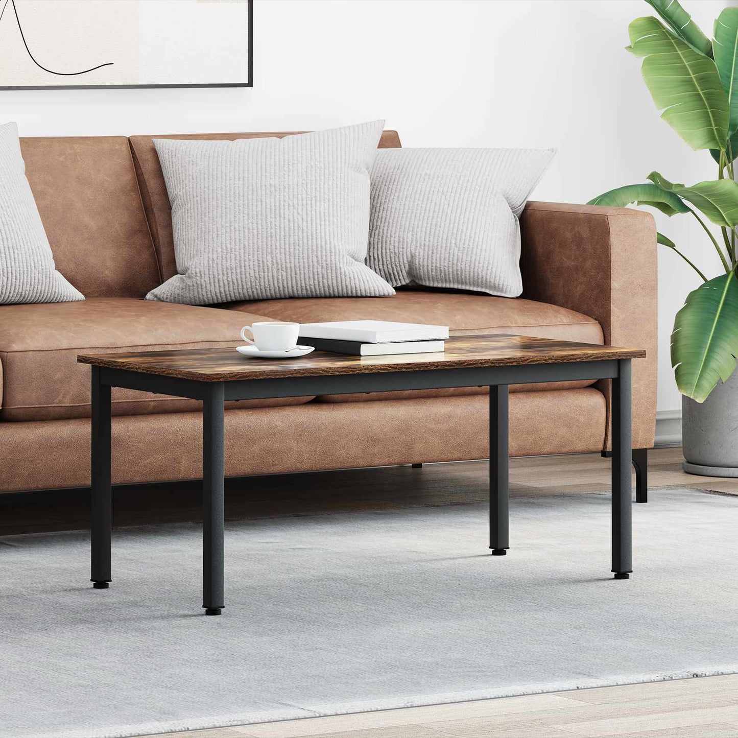vidaXL Τραπεζάκι σαλονιού Καπνιστό Δρύς 100 x 50 x 45 cm