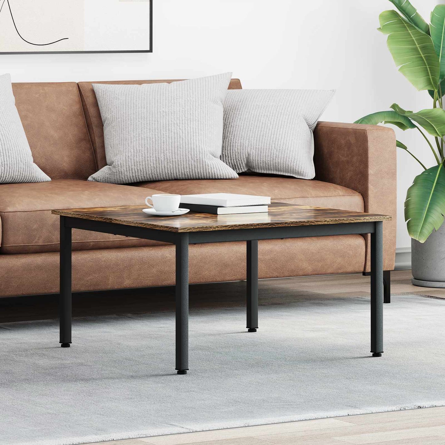 vidaXL Τραπεζάκι σαλονιού Καπνιστό Δρύς 80 x 80 x 45 cm
