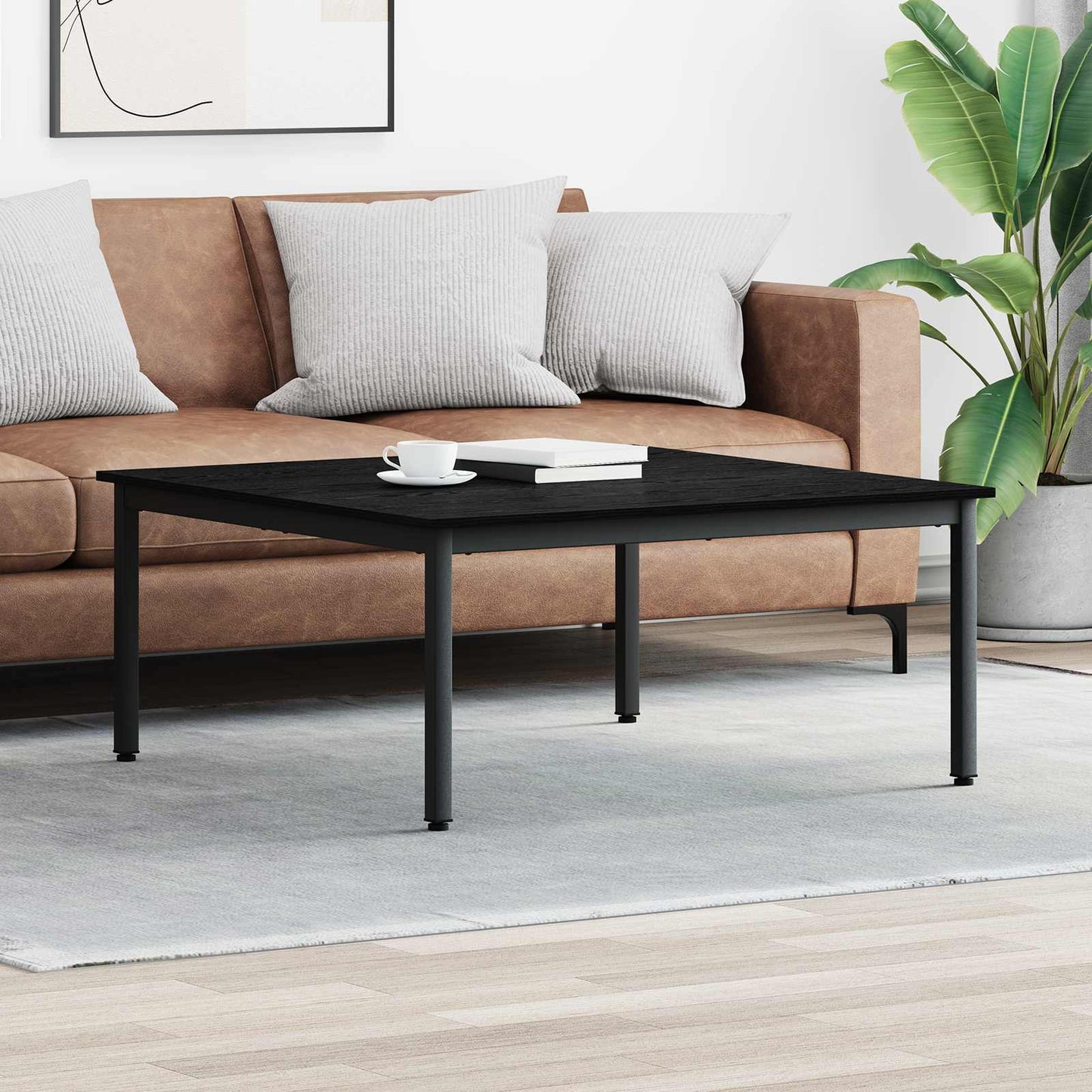 vidaXL Τραπεζάκι σαλονιού Μαύρη Οξυά 100 x 100 x 45 cm