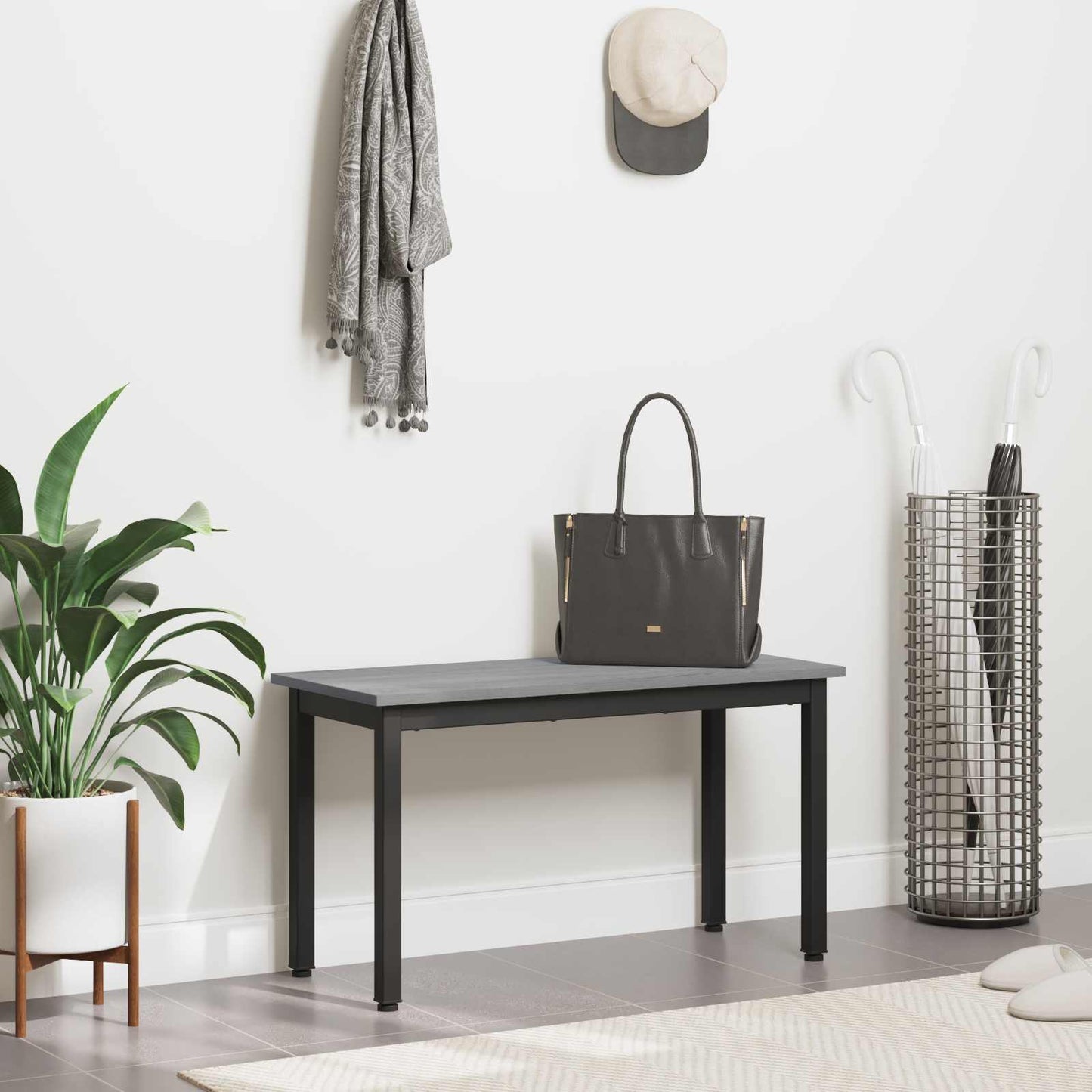 vidaXL παγκάκι Γκρίζο Σονομα 80 x 35 x 45 cm Επεξεργασμένο ξύλο