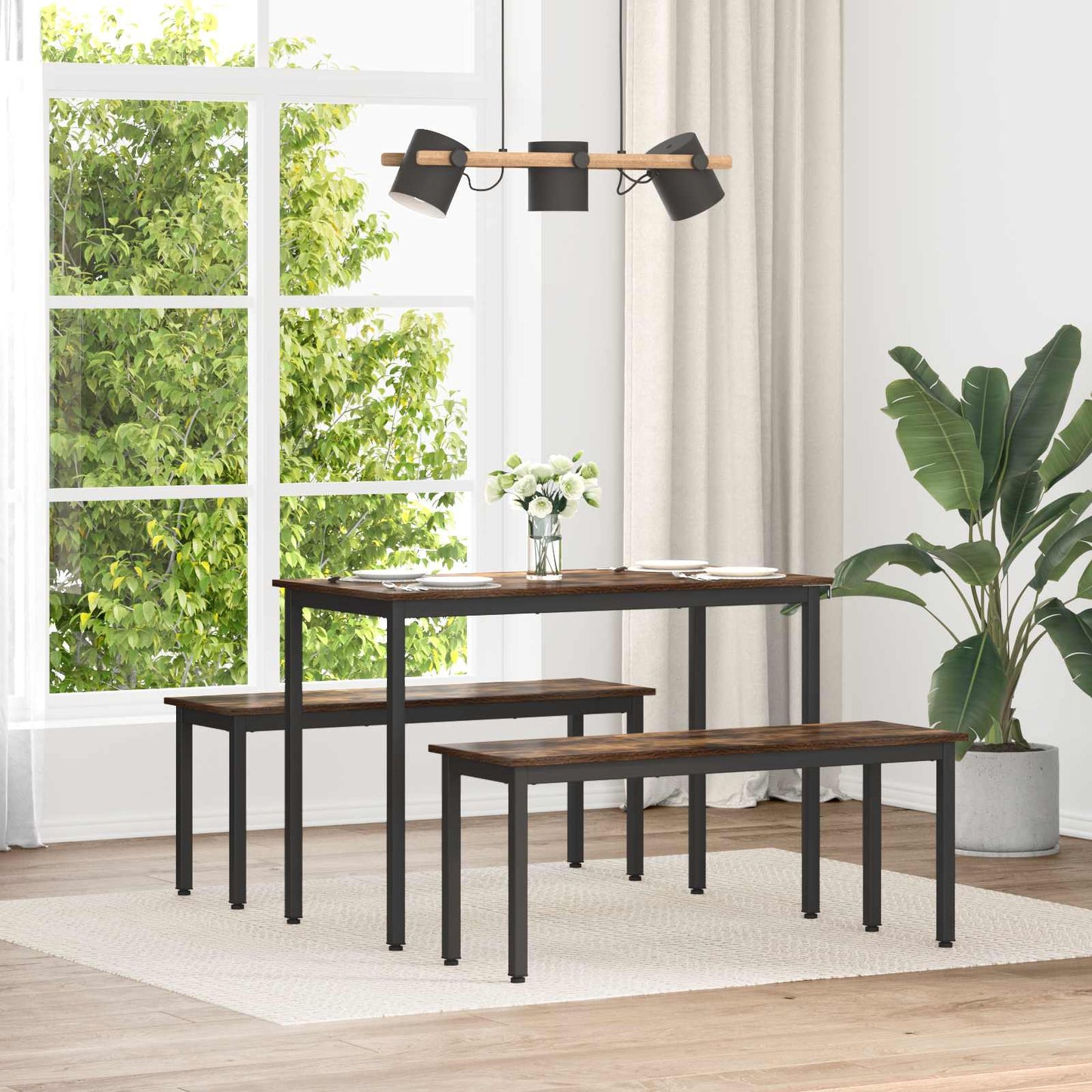 vidaXL παγκάκι Καπνιστό Δρύς 110 x 35 x 45 cm Επεξεργασμένο ξύλο