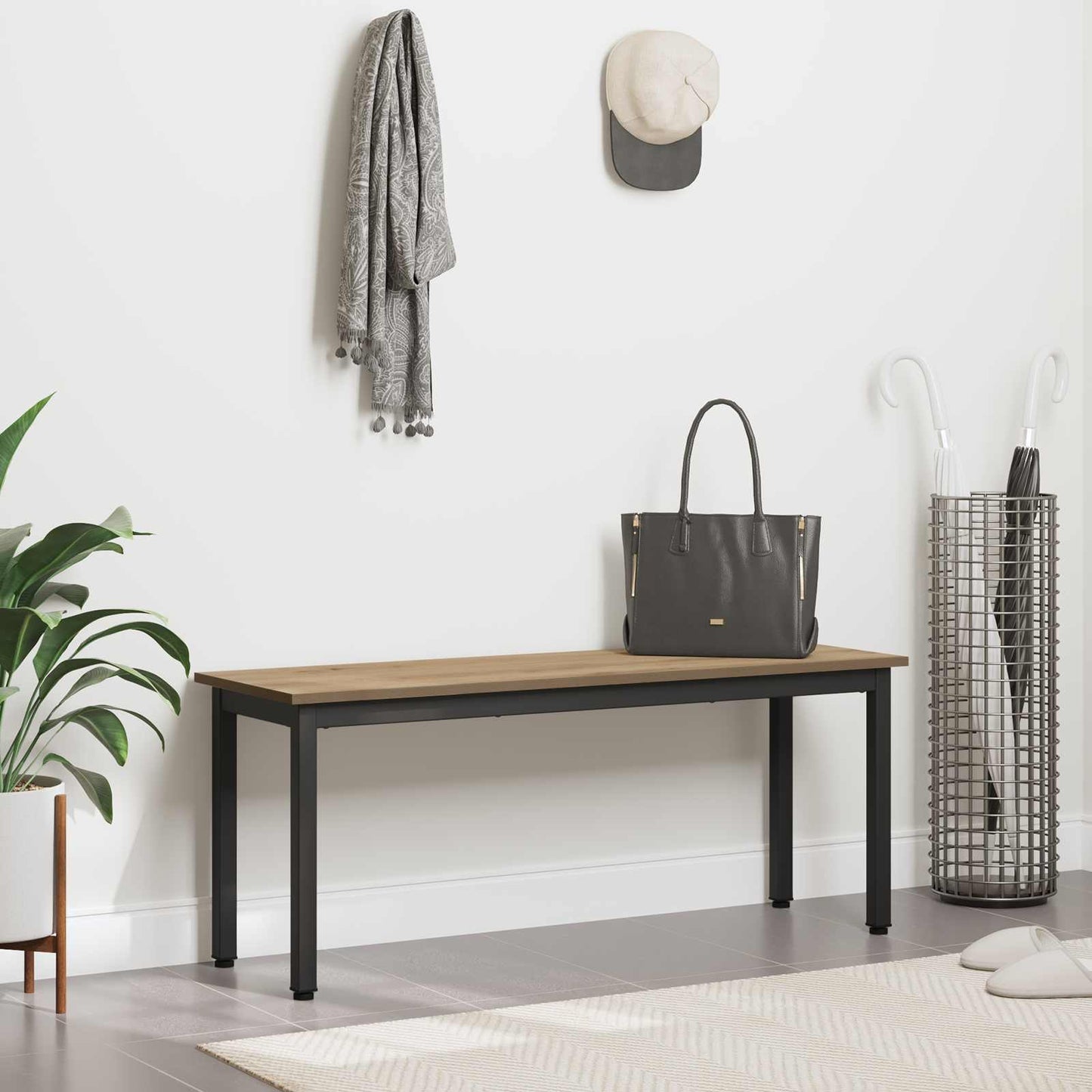 vidaXL παγκάκι Καρυδιά Χειροποίητης Εργασίας 110 x 35 x 45 cm