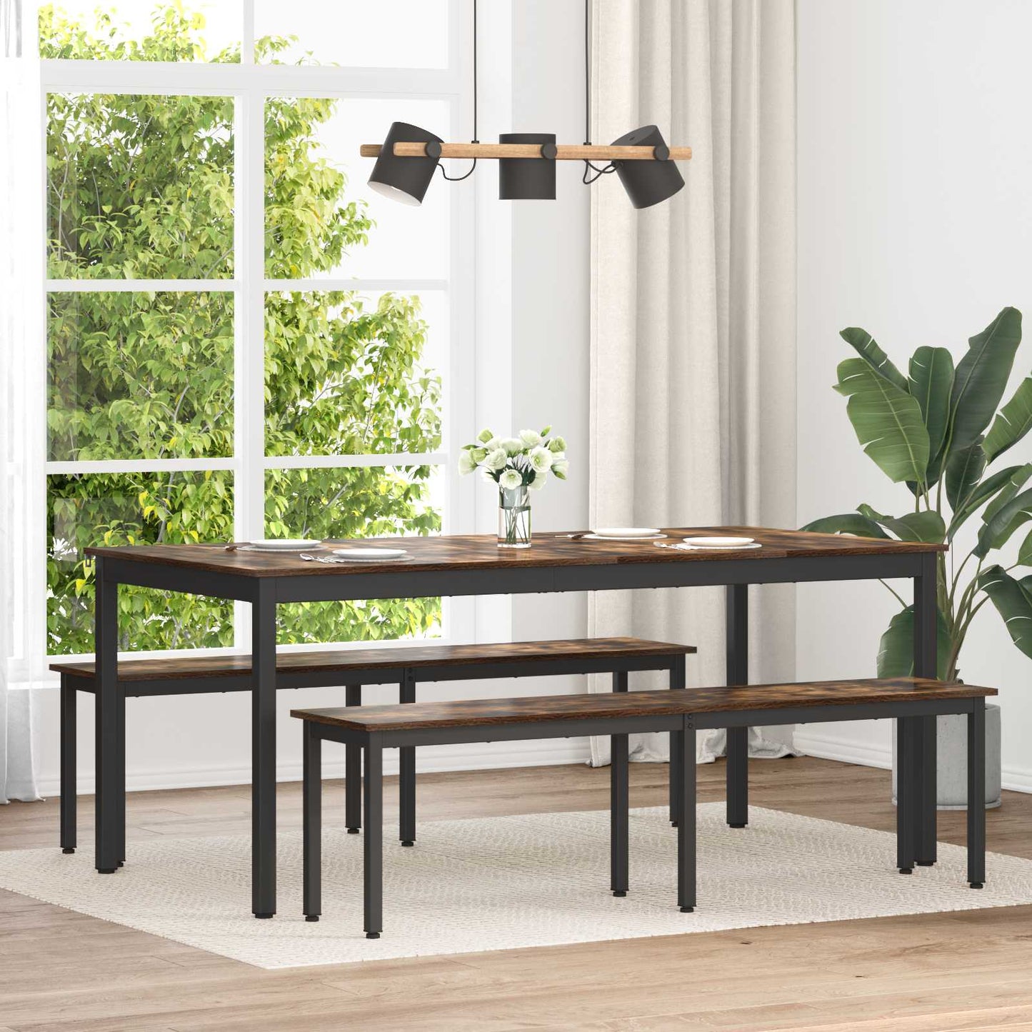 vidaXL παγκάκι Καπνιστό Δρύς 160 x 35 x 45 cm Επεξεργασμένο ξύλο