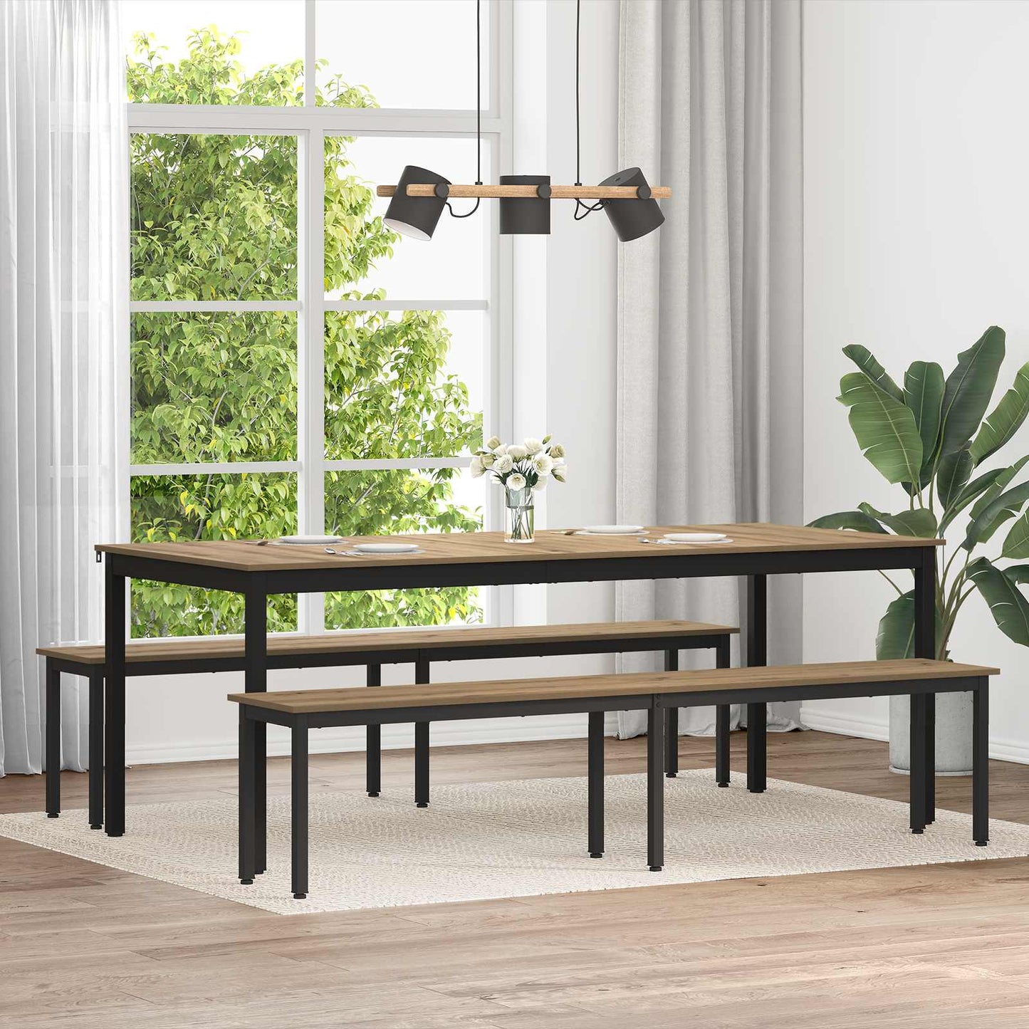 vidaXL παγκάκι Artisan Δρυς 200 x 35 x 45 εκ Επεξεργασμένο Ξύλο