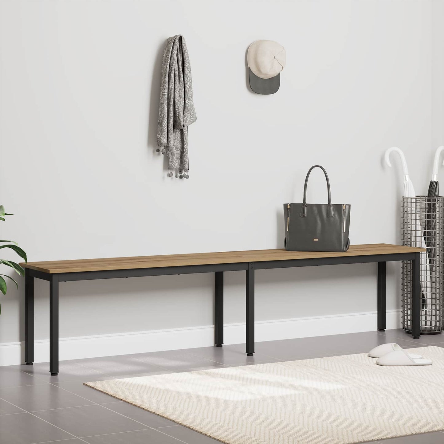 vidaXL παγκάκι Artisan Δρυς 200 x 35 x 45 εκ Επεξεργασμένο Ξύλο