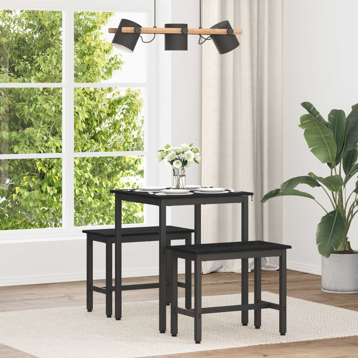 vidaXL Τραπεζαρίες ΜΕΤΑΛΛΟ