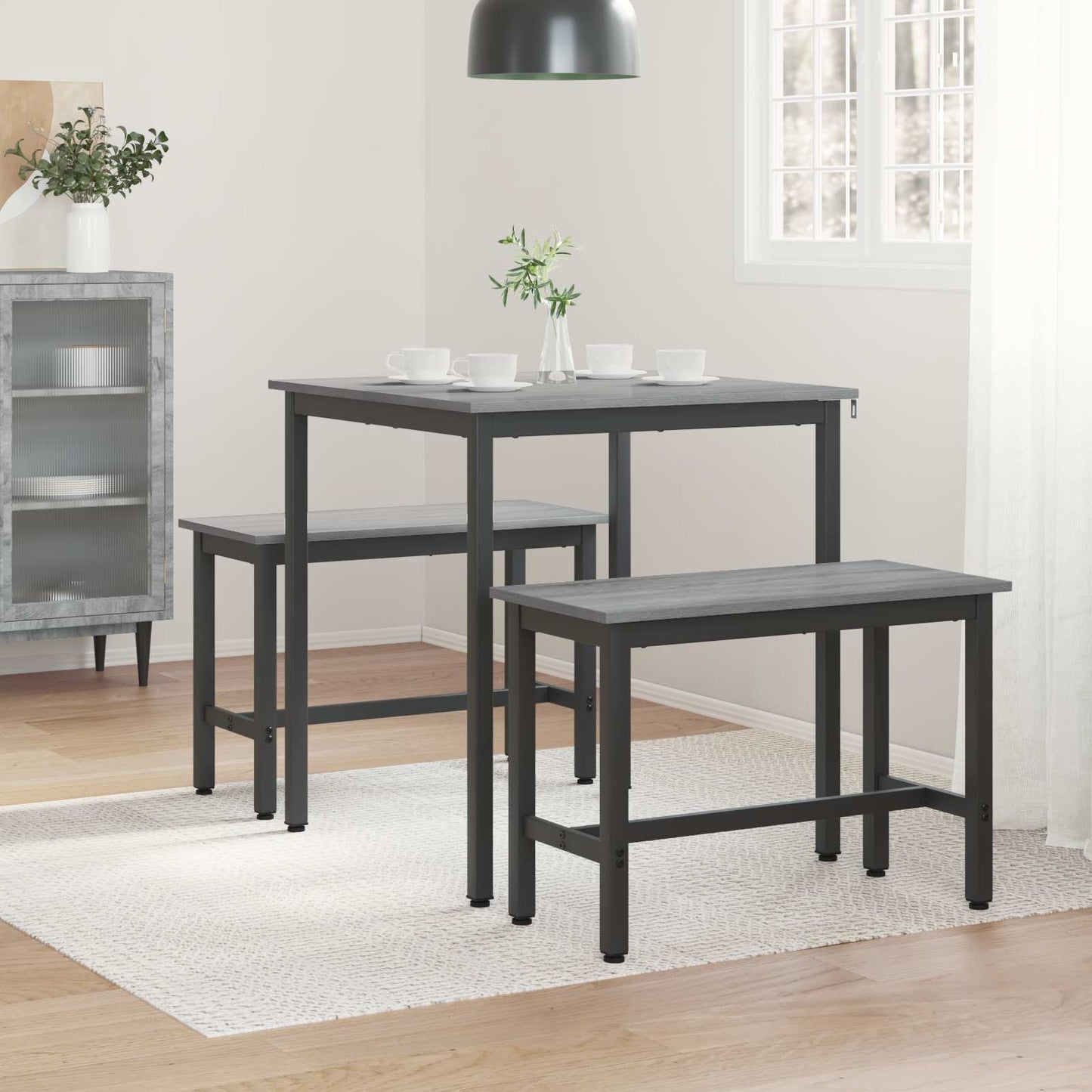 vidaXL Τραπεζαρίες 70 x 70 x 75 cm ΜΕΤΑΛΛΟ τετράγωνο