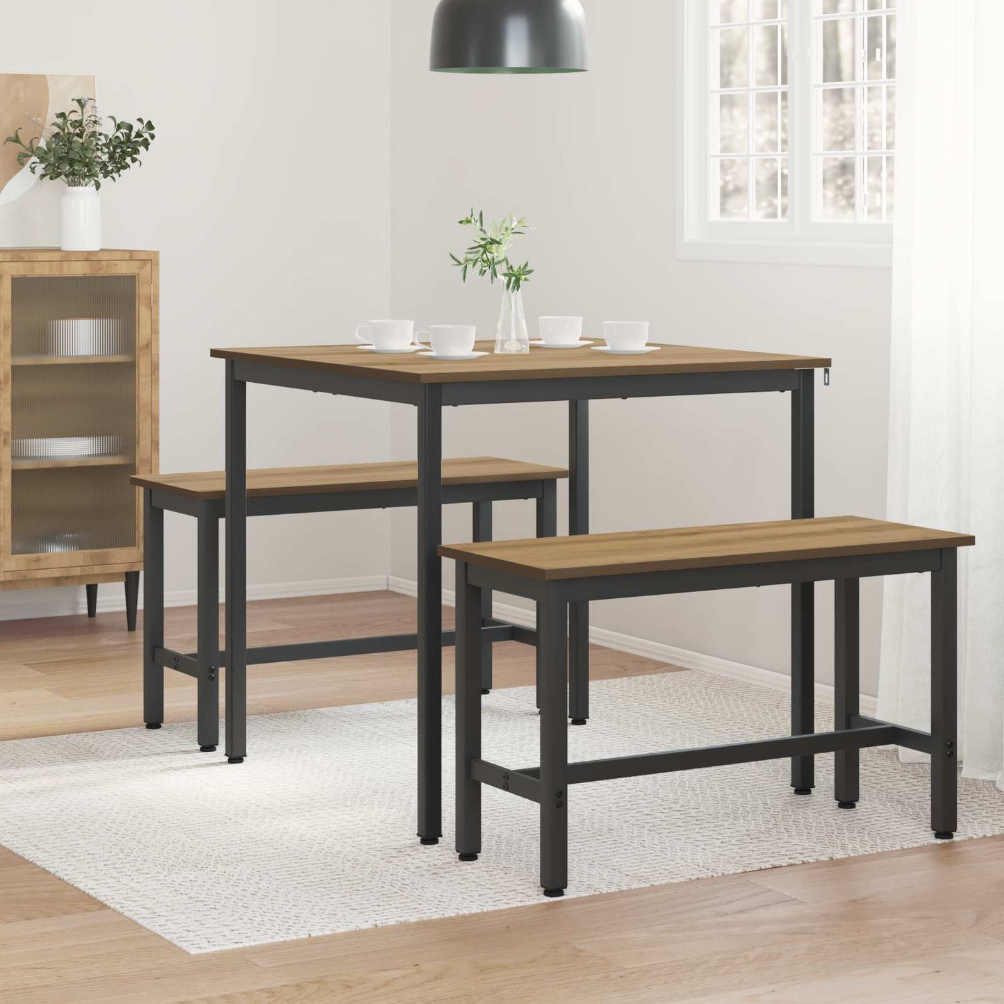 vidaXL Τραπεζαρίες 80 x 80 x 75 cm ΜΕΤΑΛΛΟ τετράγωνο