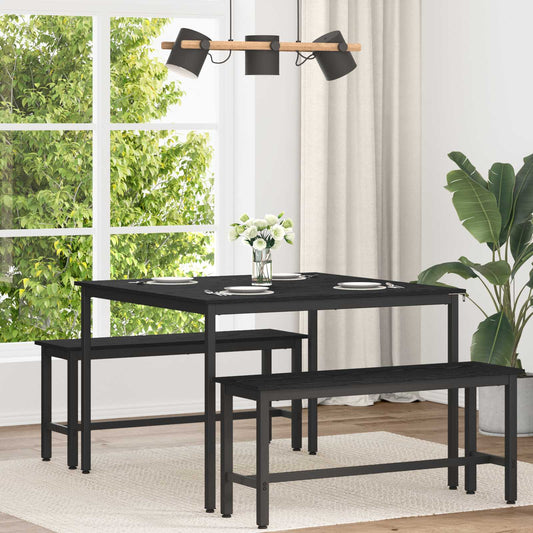 vidaXL Τραπεζαρίες 110 x 110 x 75 cm Επεξεργασμένο Ξύλο Μαύρη Δρυς