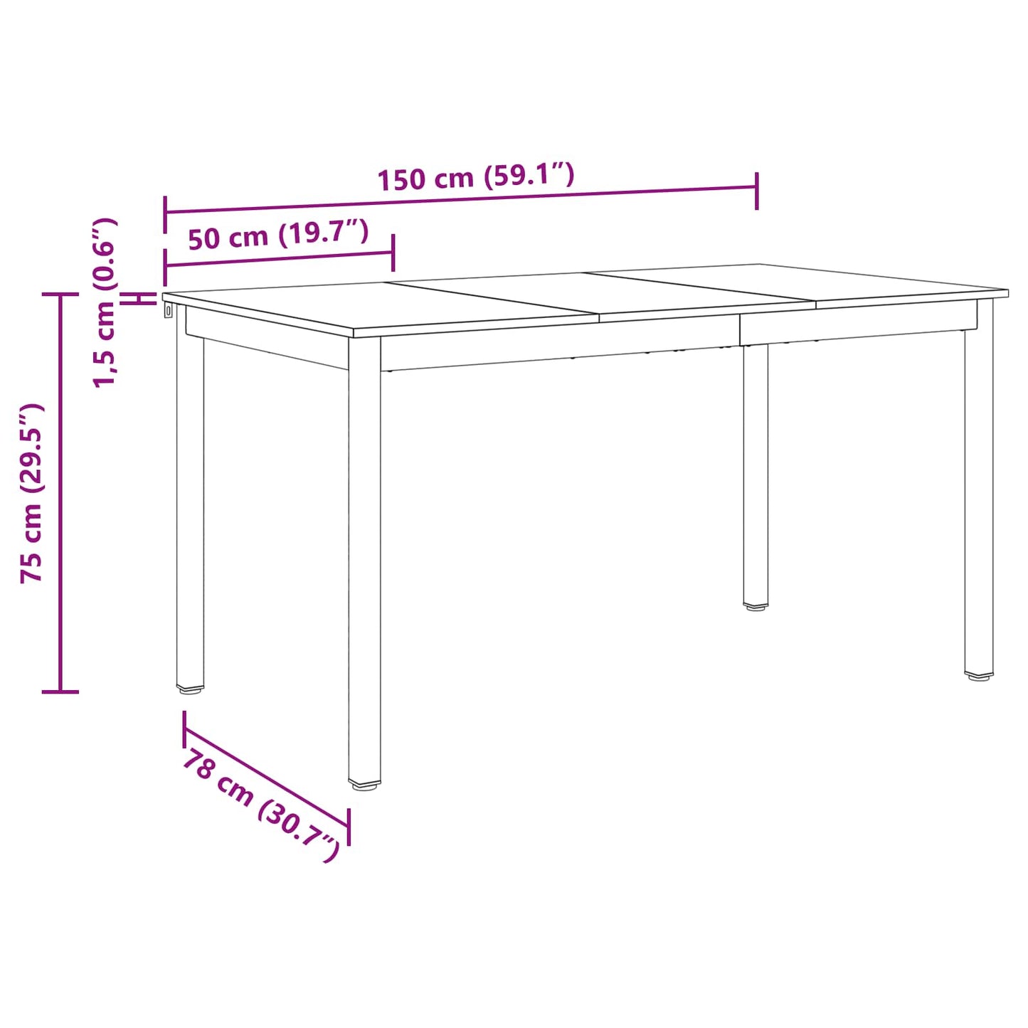 vidaXL Τραπεζαρίες ΜΕΤΑΛΛΟ