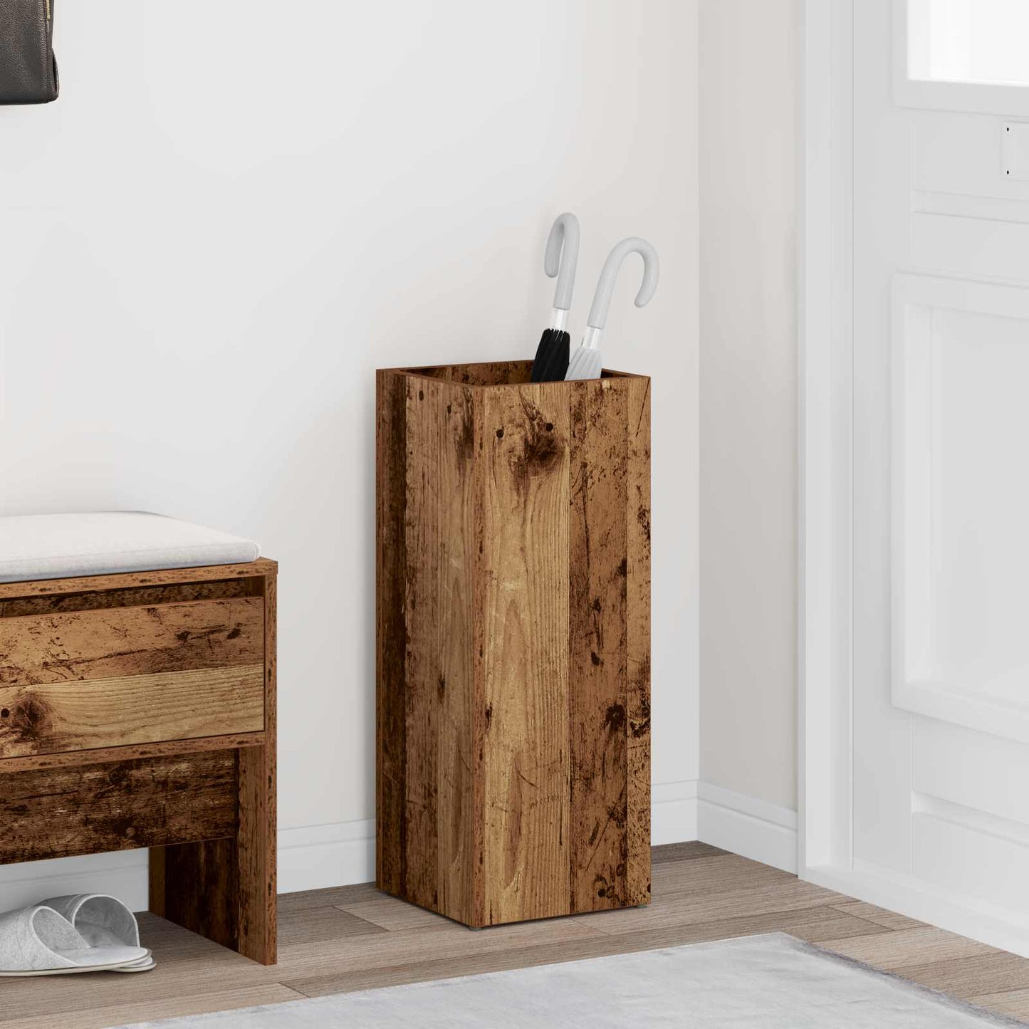 vidaXL Σχέδιο & βάση αποθήκευσης Παλιό ξύλο 25 x 24,5 x 64 εκ.