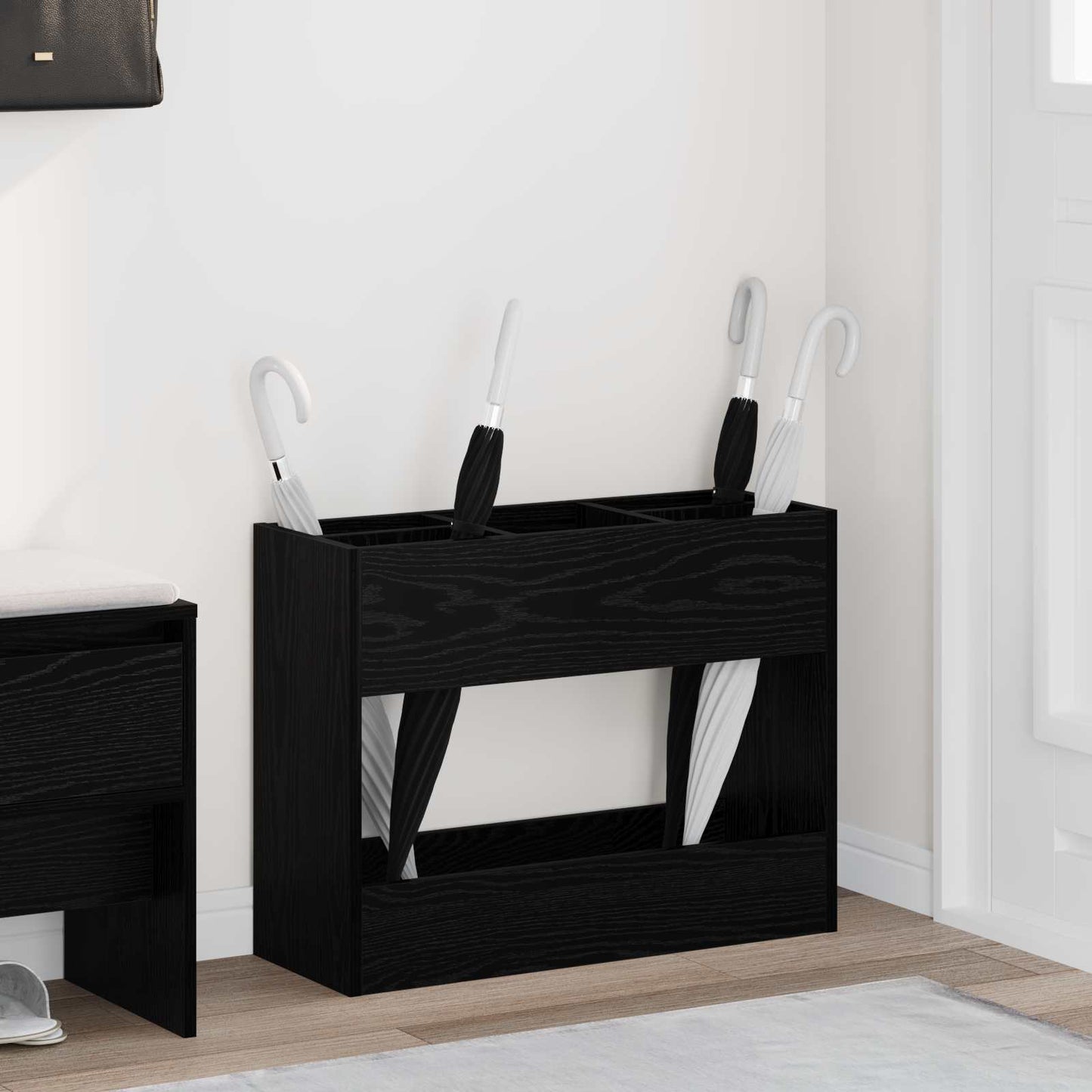 vidaXL Σχέδιο & βάση αποθήκευσης Μαύρη Οξυά 65 x 24 x 50 εκ