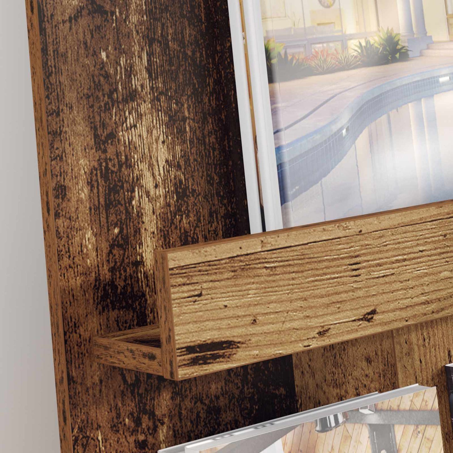 vidaXL Ράφι Περιοδικών Παλιό ξύλο 51 x 11 x 102 εκ Επεξεργασμένο ξύλο