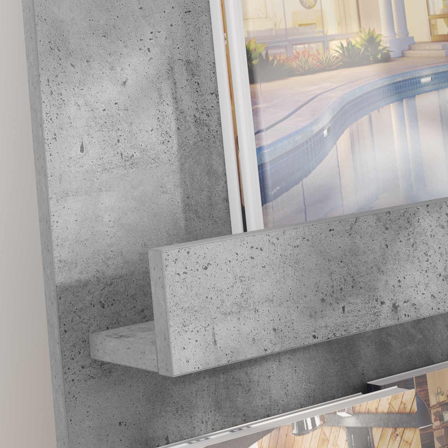 vidaXL Ράφι Περιοδικών με ράφι Σκυρόδεμα Γκρι 51 x 11 x 102 εκ