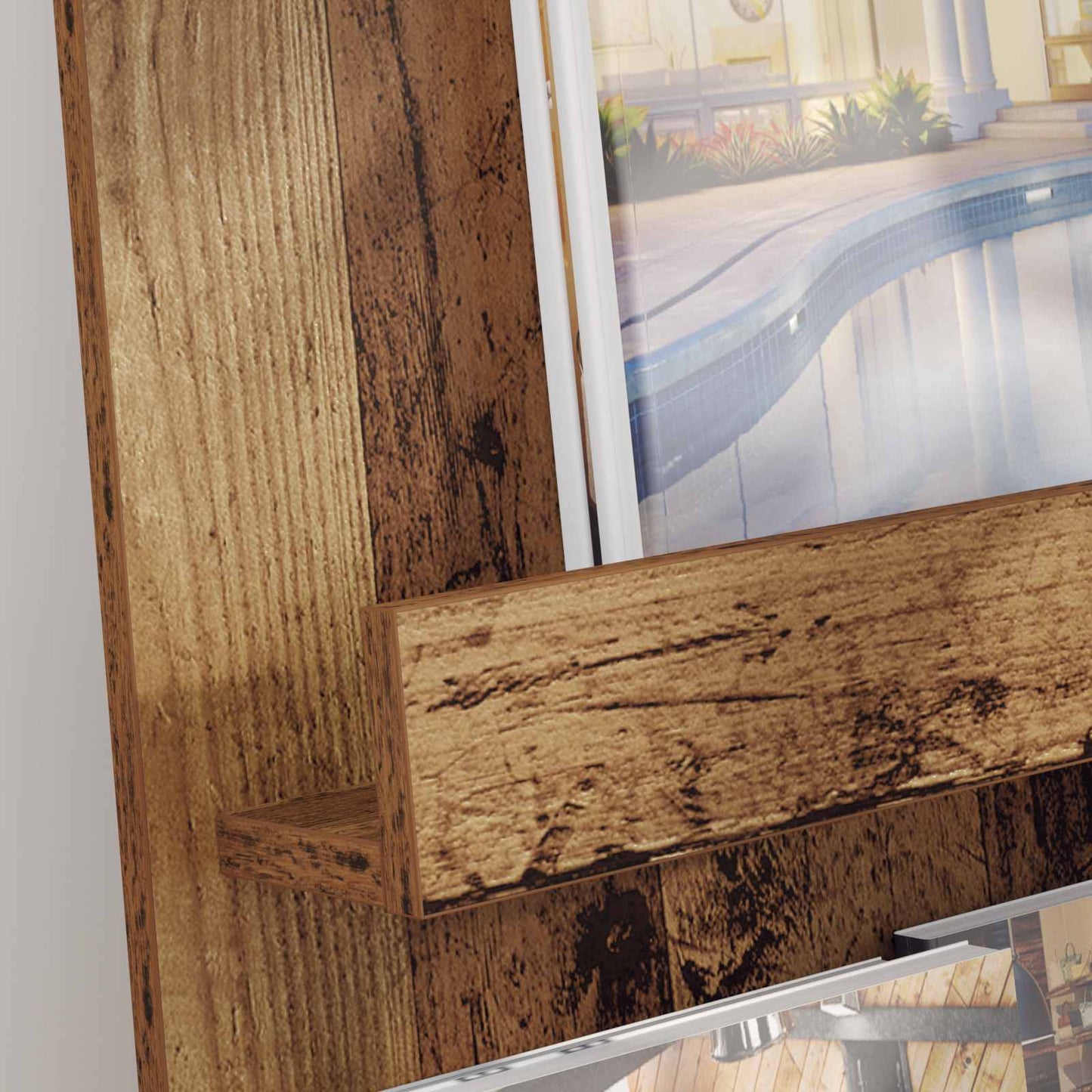 vidaXL Ράφι Περιοδικών Παλιό ξύλο 51 x 11 x 102 εκ Επεξεργασμένο ξύλο