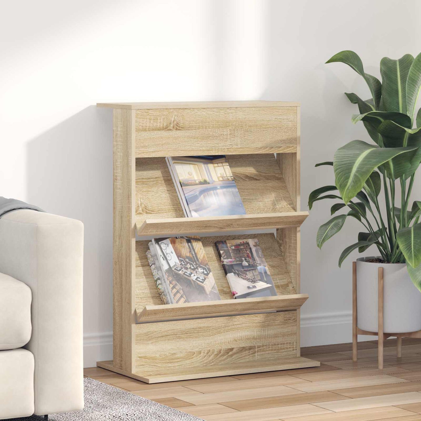 vidaXL Ράφι Περιοδικών Δρύς Sonoma 70 x 41 x 96 εκ. Επεξεργασμένο ξύλο