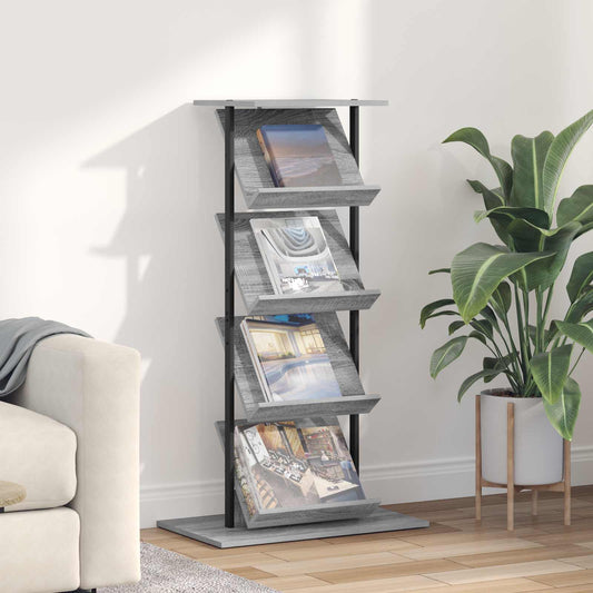 vidaXL Ράφι Περιοδικών με ράφι Γκρίζο Σονομα 68 x 40 x 123.5 εκ.