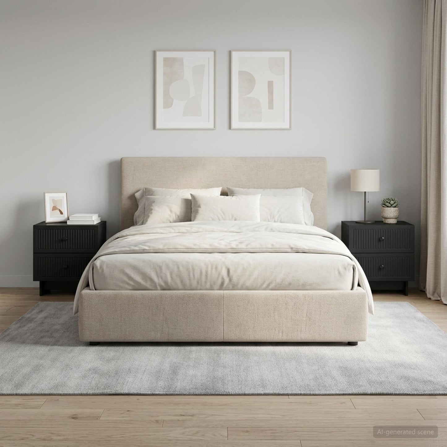 vidaXL Κομοδίνο 2 τμχ. Μαύρο 43 x 34,5 x 47,5 εκ Επεξεργασμένο Ξύλο