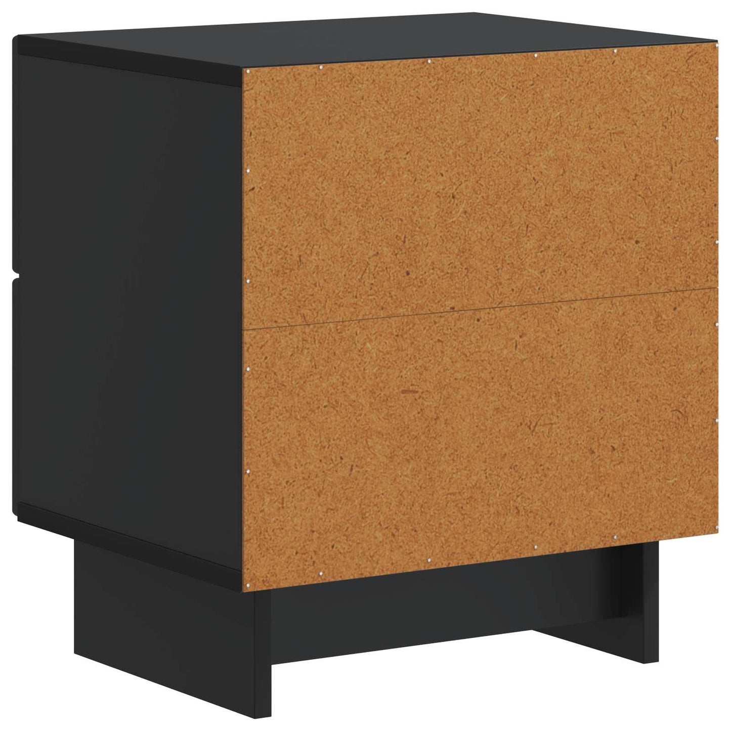 vidaXL Κομοδίνο 2 τμχ. Μαύρο 43 x 34,5 x 47,5 εκ Επεξεργασμένο Ξύλο