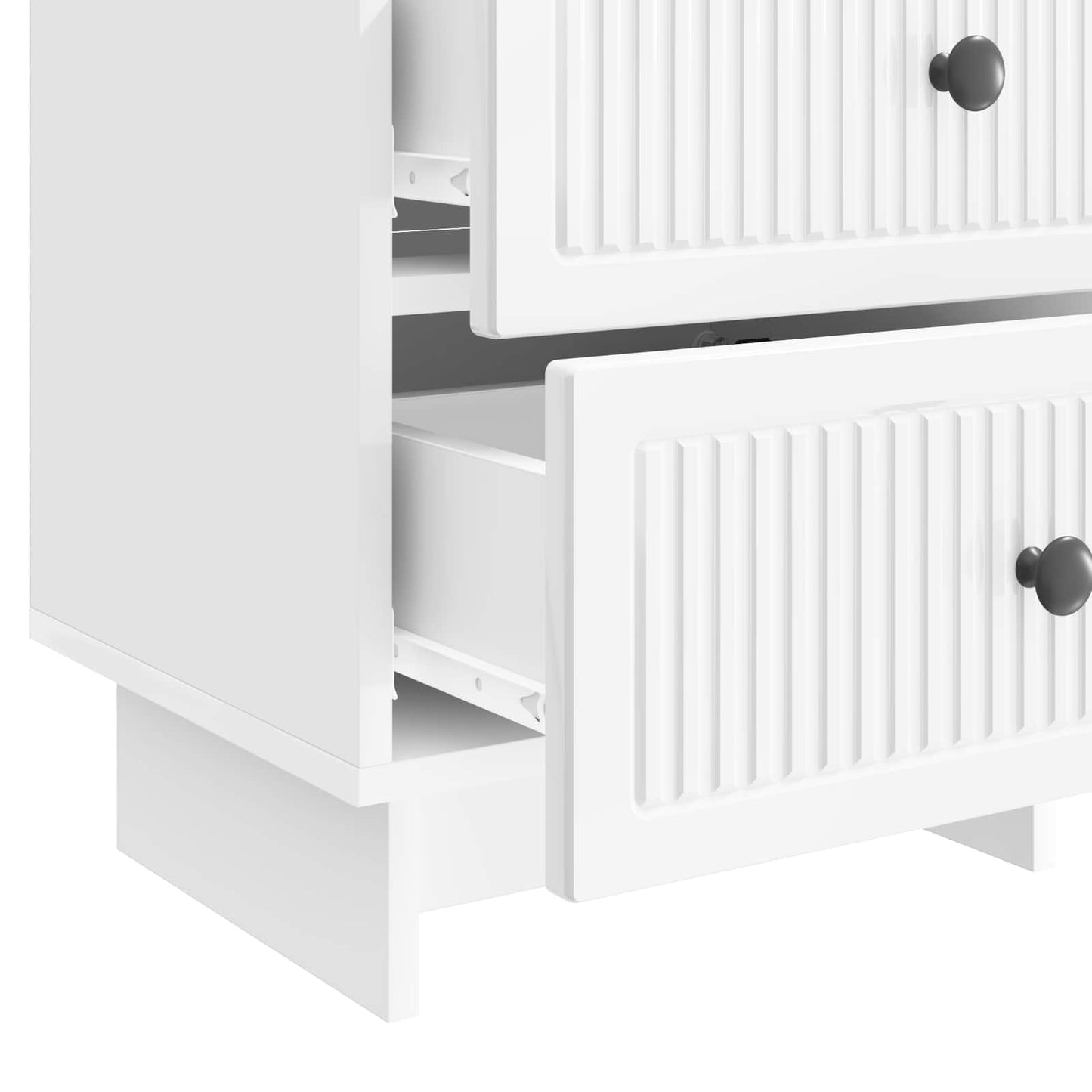 vidaXL Κομοδίνο με συρτάρι Γυαλιστερό Λευκό 43 x 34,5 x 47,5 εκ