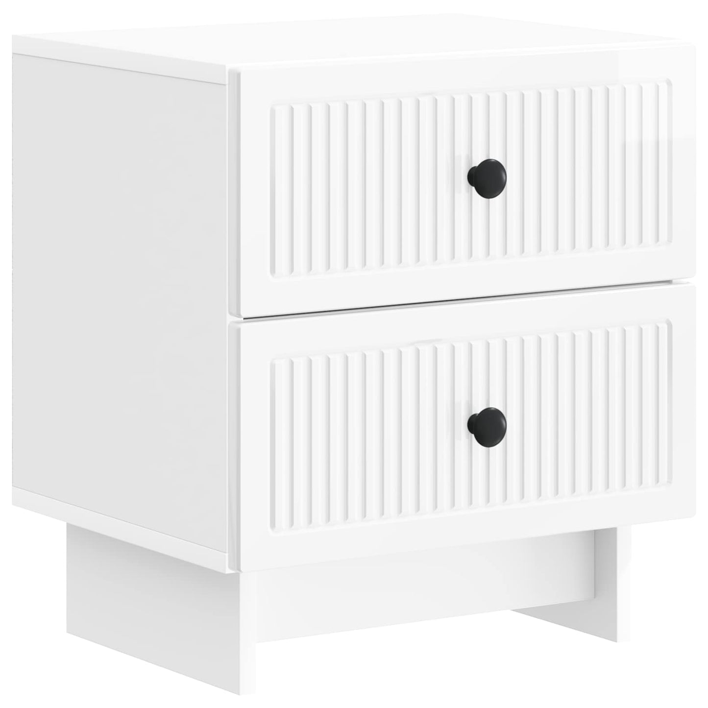 vidaXL Κομοδίνο με συρτάρι Γυαλιστερό Λευκό 43 x 34,5 x 47,5 εκ