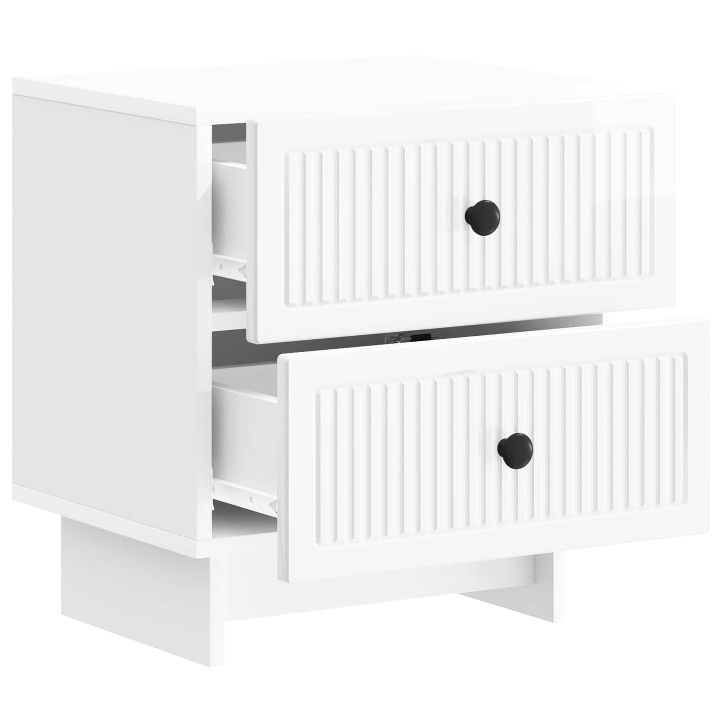 vidaXL Κομοδίνο 2 τμχ. Γυαλιστερό Λευκό 43 x 34,5 x 47,5 εκ