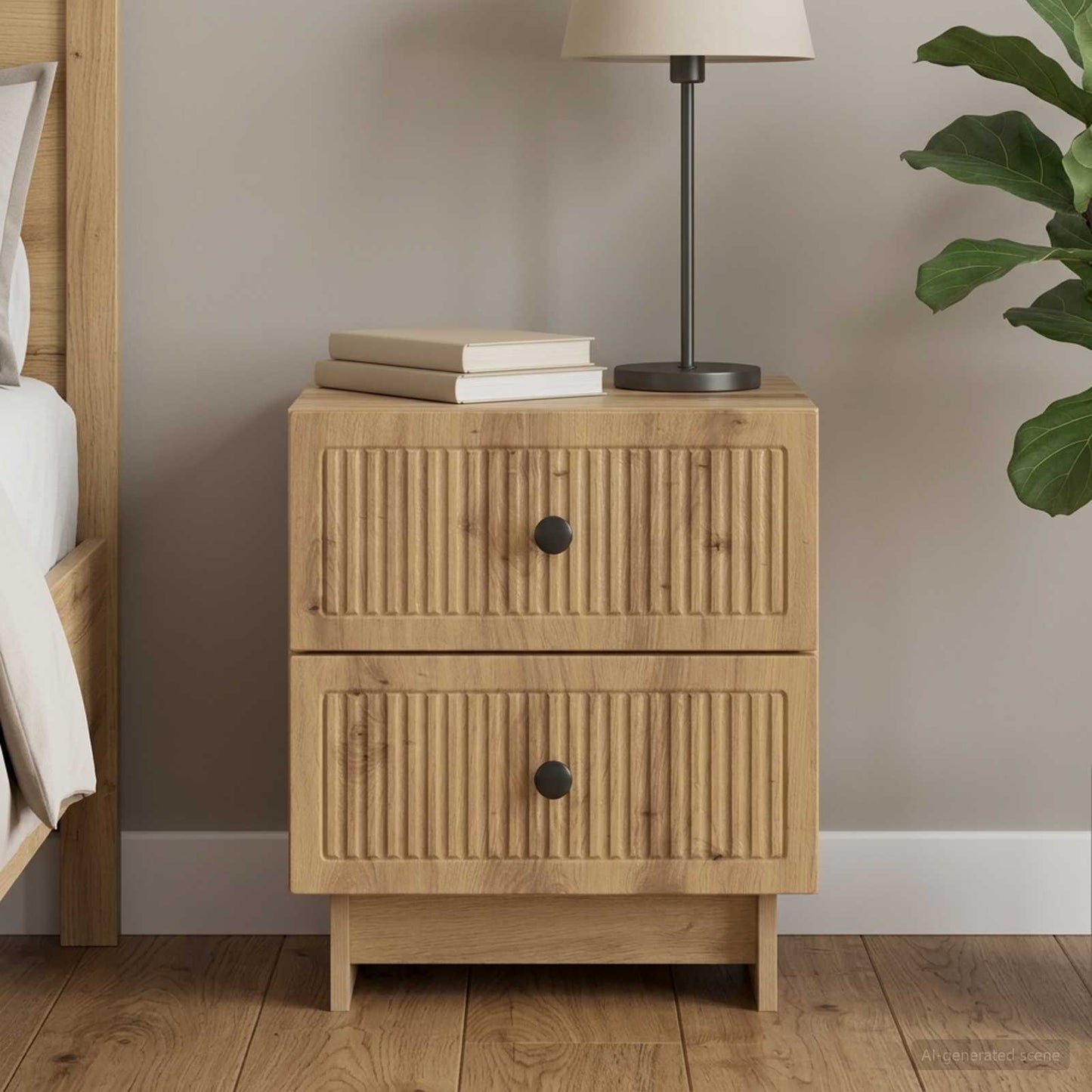 vidaXL Κομοδίνο Artisan Δρυς 43 x 34,5 x 47,5 εκ Επεξεργασμένο Ξύλο