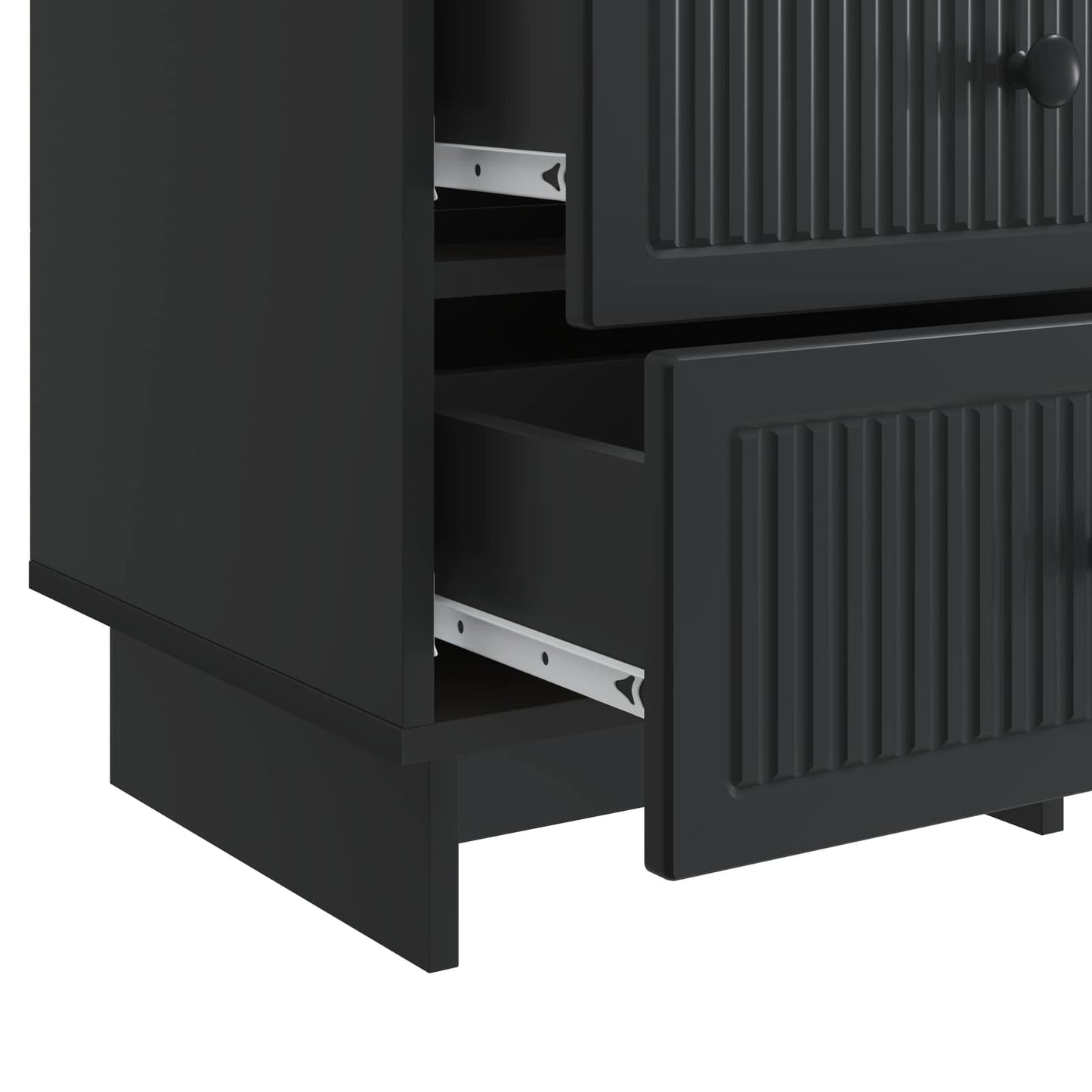 vidaXL Κομοδίνο με συρτάρι Μαύρο 43 x 41 x 66,5 εκ. Επεξεργασμένο Ξύλο
