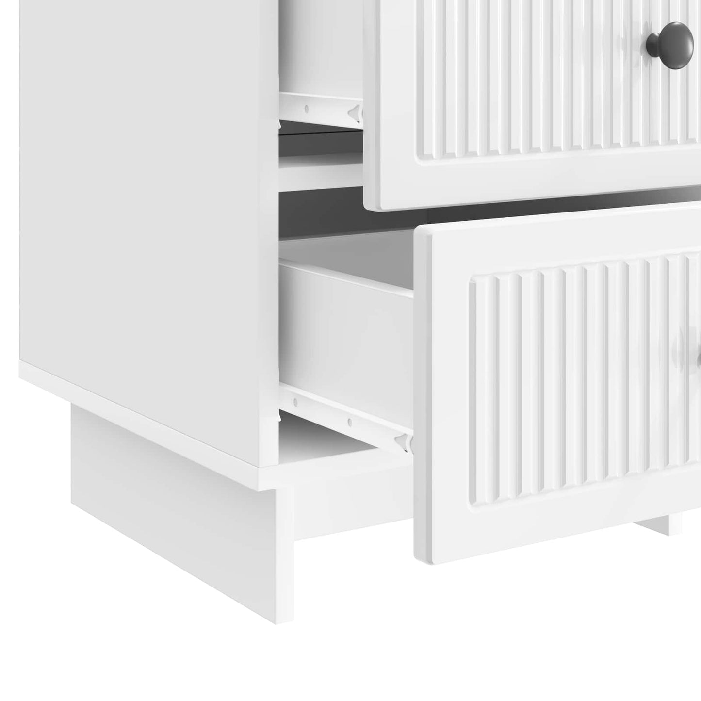 vidaXL Κομοδίνο Γυαλιστερό Λευκό 43 x 41 x 66,5 εκ. Επεξεργασμένο Ξύλο