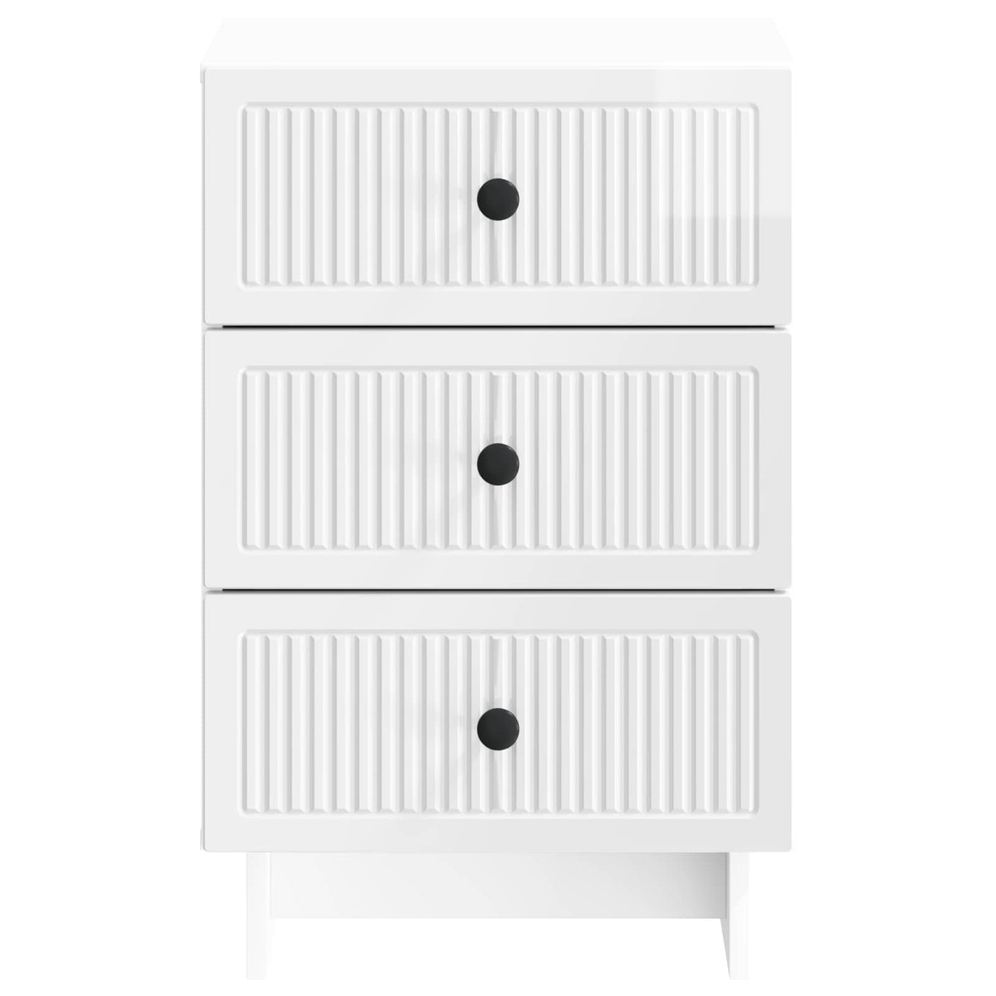vidaXL Κομοδίνο Γυαλιστερό Λευκό 43 x 41 x 66,5 εκ. Επεξεργασμένο Ξύλο