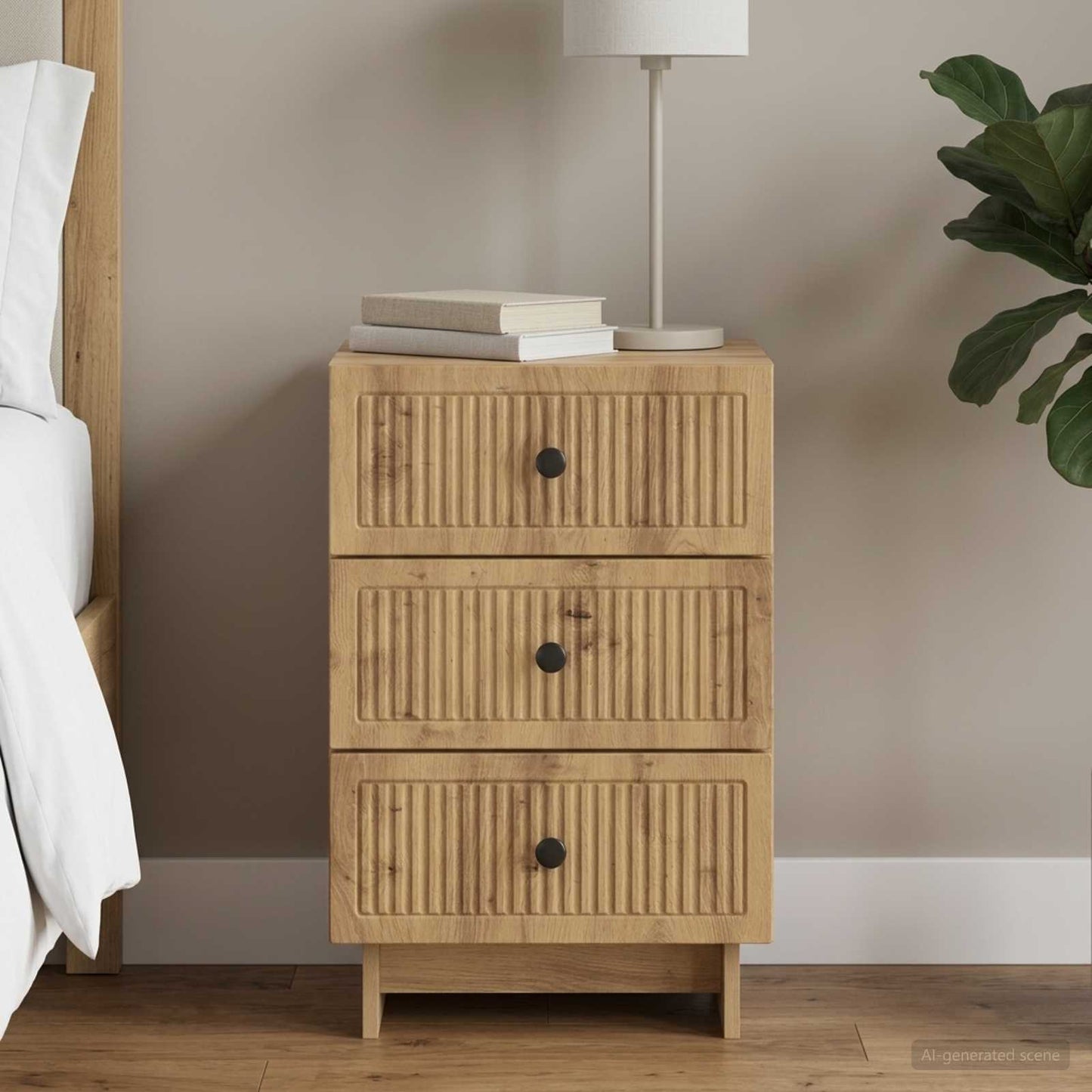 vidaXL Κομοδίνο Artisan Δρυς 43 x 41 x 66,5 εκ. Επεξεργασμένο Ξύλο