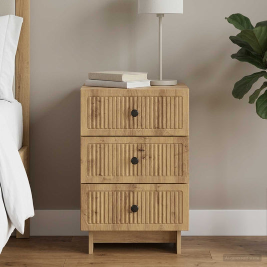 vidaXL Κομοδίνο Artisan Δρυς 43 x 41 x 66,5 εκ. Επεξεργασμένο Ξύλο