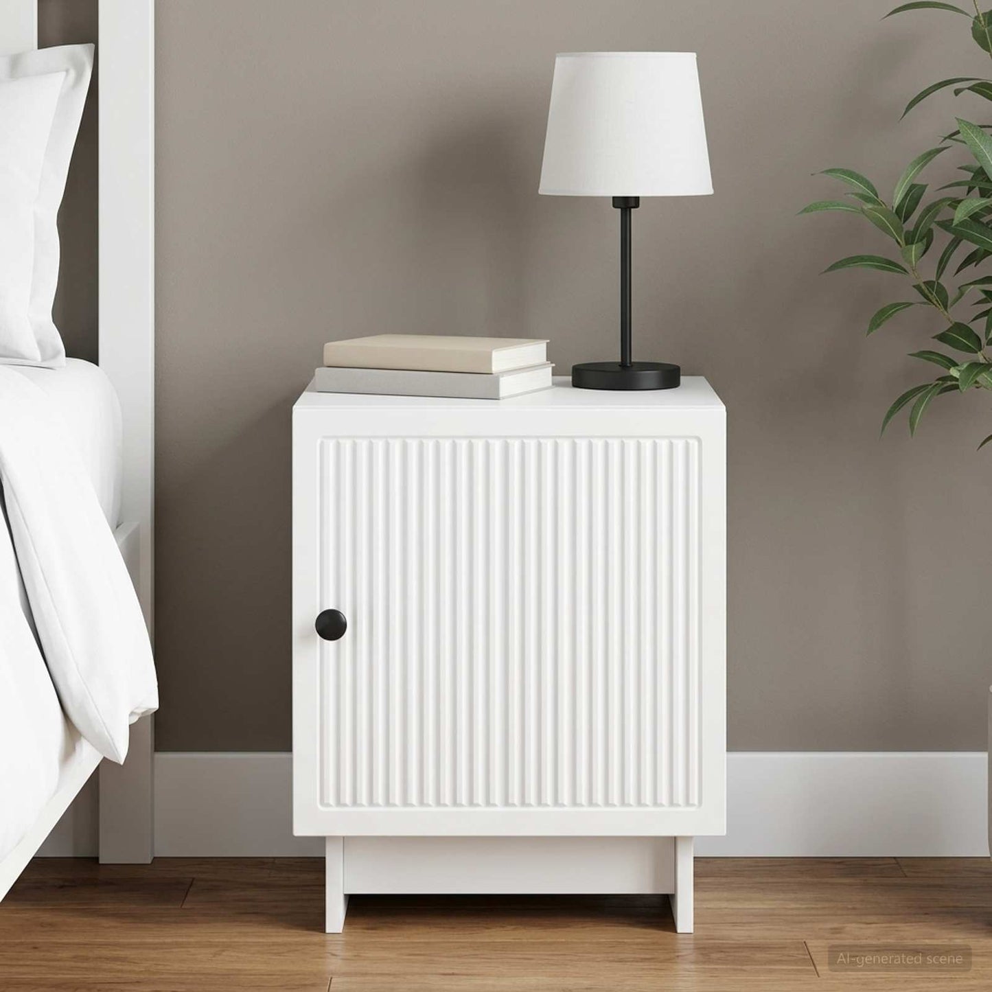 vidaXL Κομοδίνο Λευκό 43 x 34,5 x 50 εκ Επεξεργασμένο Ξύλο