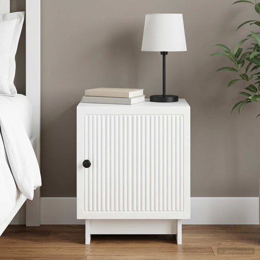 vidaXL Κομοδίνο Λευκό 43 x 34,5 x 50 εκ Επεξεργασμένο Ξύλο