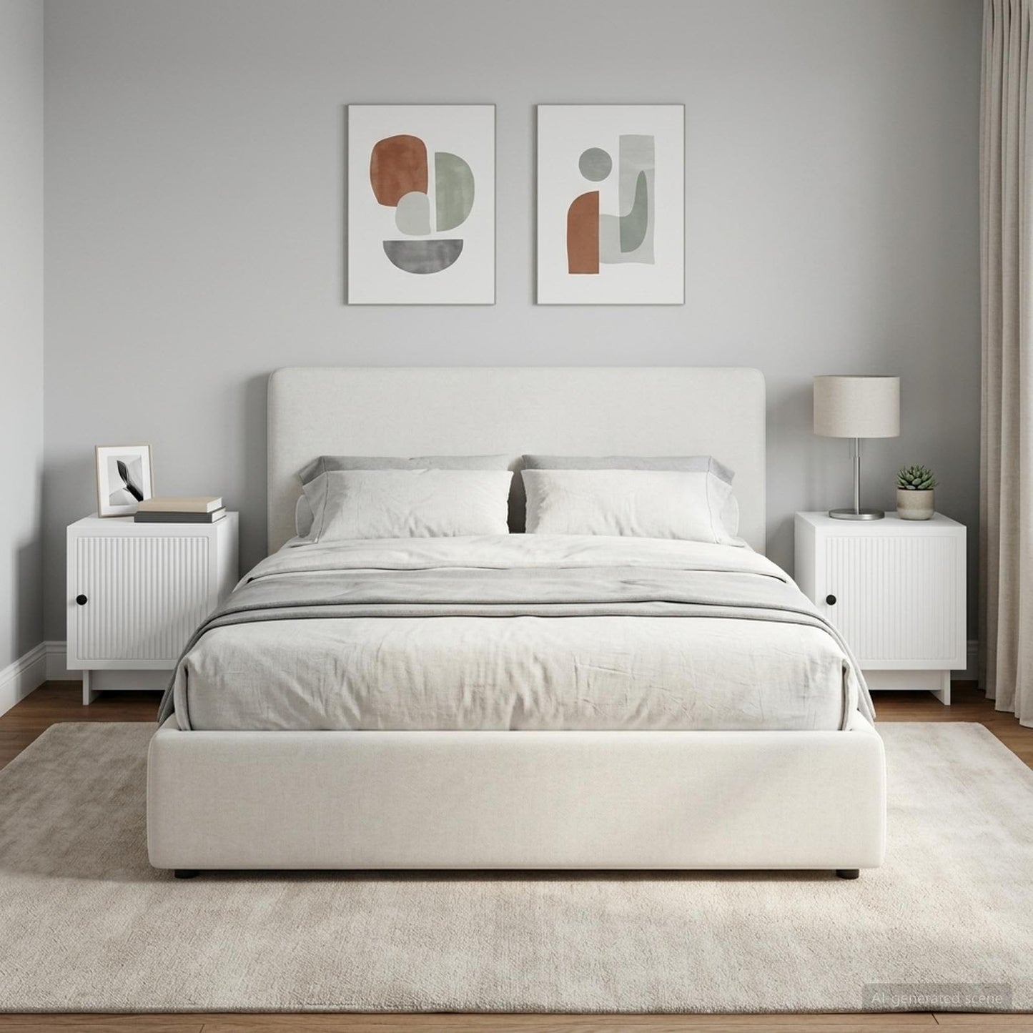 vidaXL Κομοδίνο 2 τμχ. Λευκό 43 x 34,5 x 50 εκ Επεξεργασμένο Ξύλο