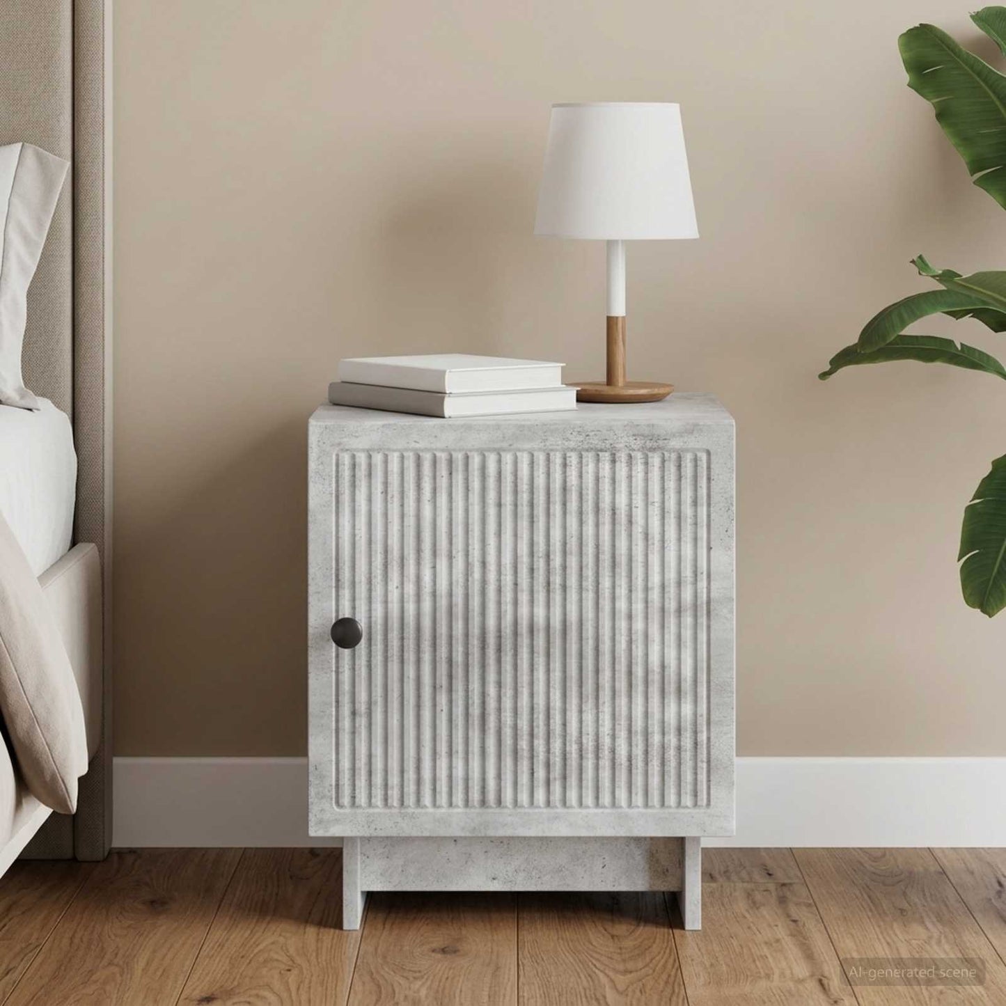 vidaXL Κομοδίνο Γκρι Σκυροδέματος 43 x 34,5 x 50 εκ Επεξεργασμένο Ξύλο