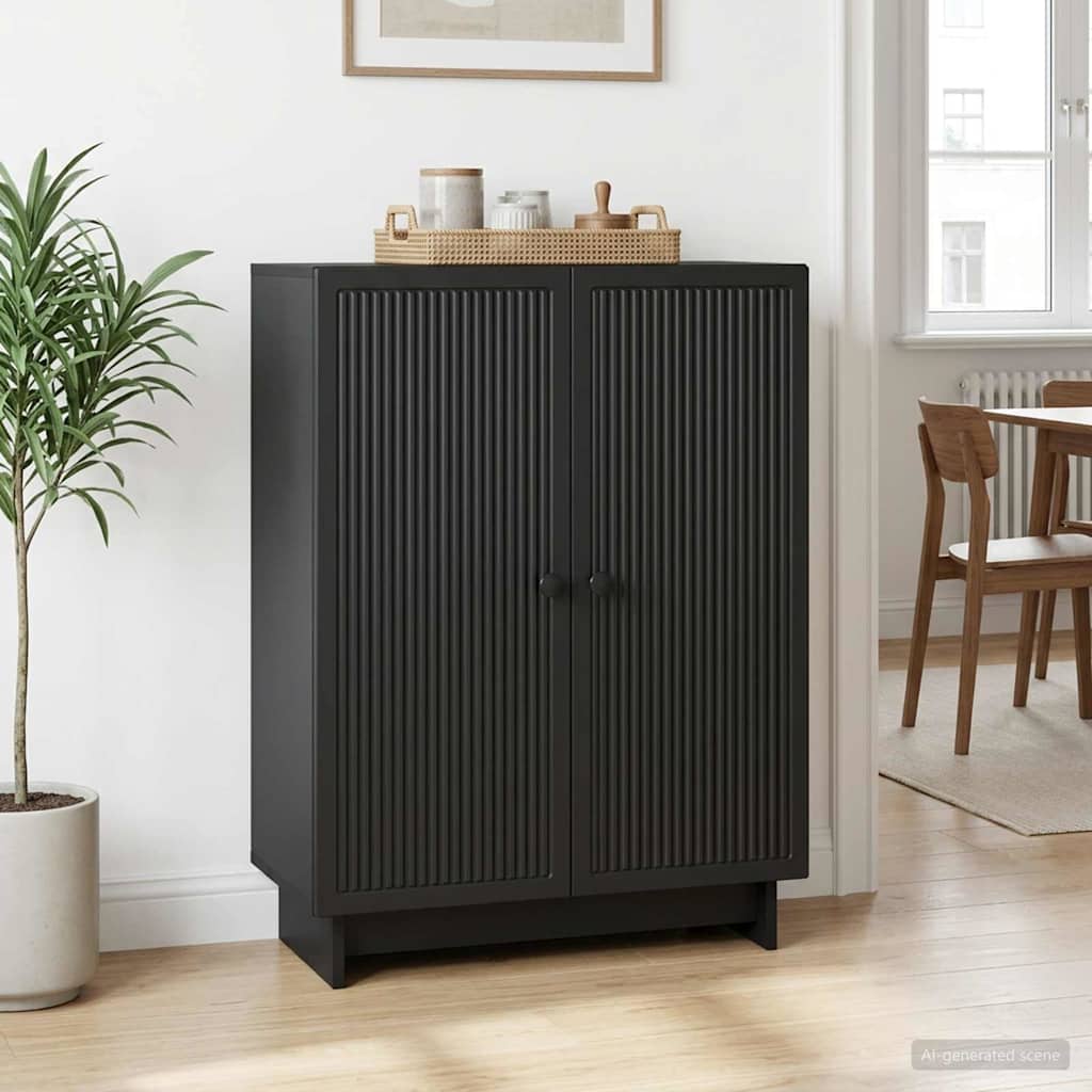 vidaXL Πλαϊνό γραφείο Μαύρο 66 x 34,5 x 90 εκ Επεξεργασμένο Ξύλο