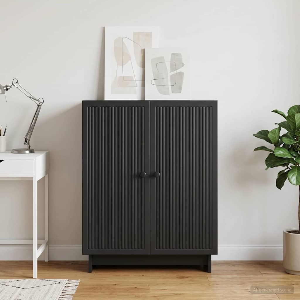 vidaXL Πλαϊνό γραφείο Μαύρο 66 x 34,5 x 90 εκ Επεξεργασμένο Ξύλο