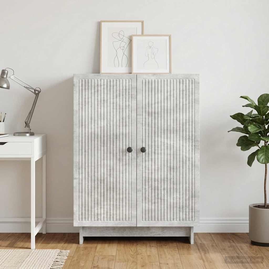 vidaXL Πλαϊνό γραφείο Γκρι Σκυροδέματος 66 x 34,5 x 90 εκ