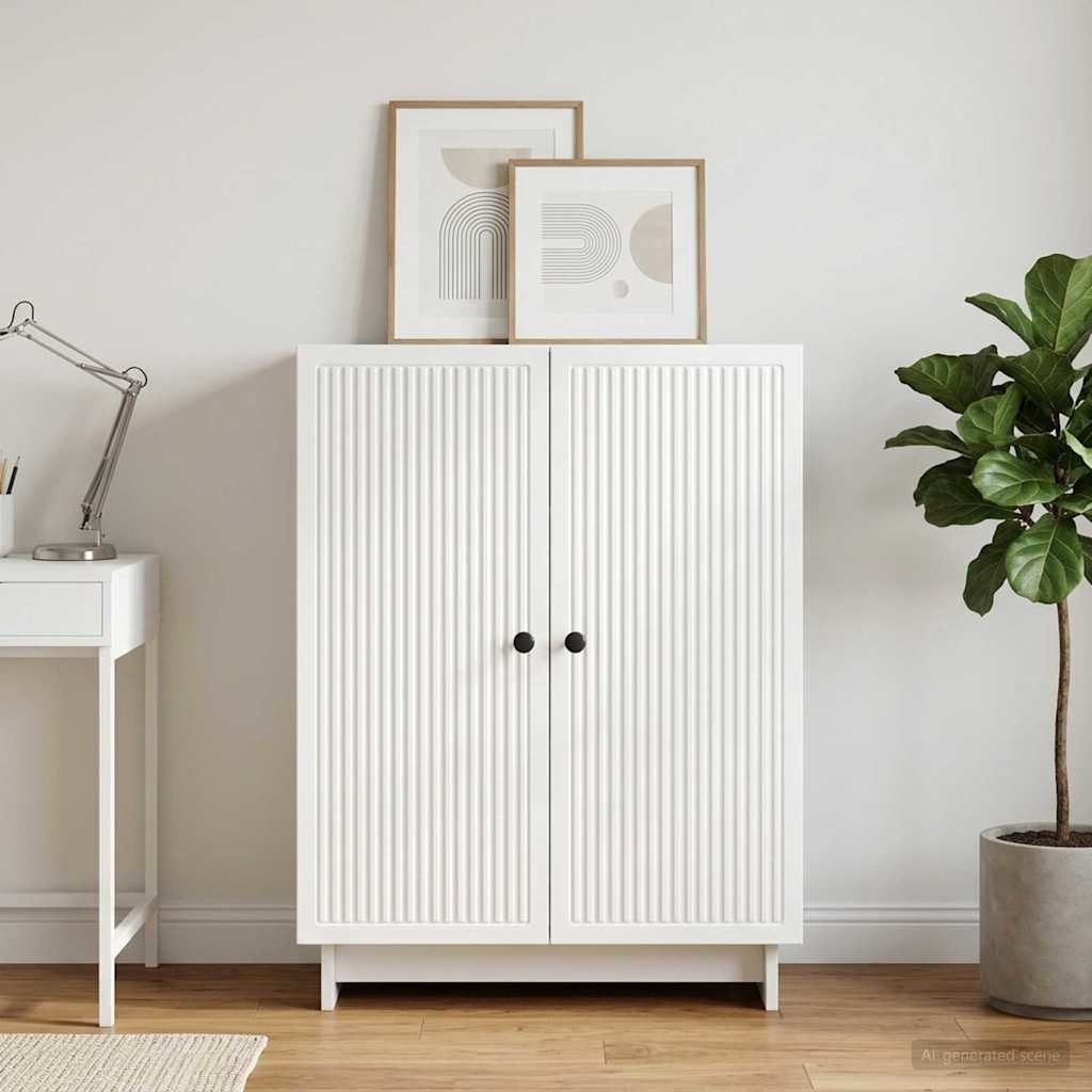 vidaXL Πλαϊνό γραφείο Γυαλιστερό Λευκό 66 x 34,5 x 90 εκ