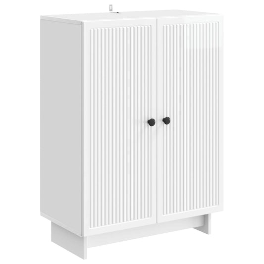 vidaXL Πλαϊνό γραφείο Γυαλιστερό Λευκό 66 x 34,5 x 90 εκ