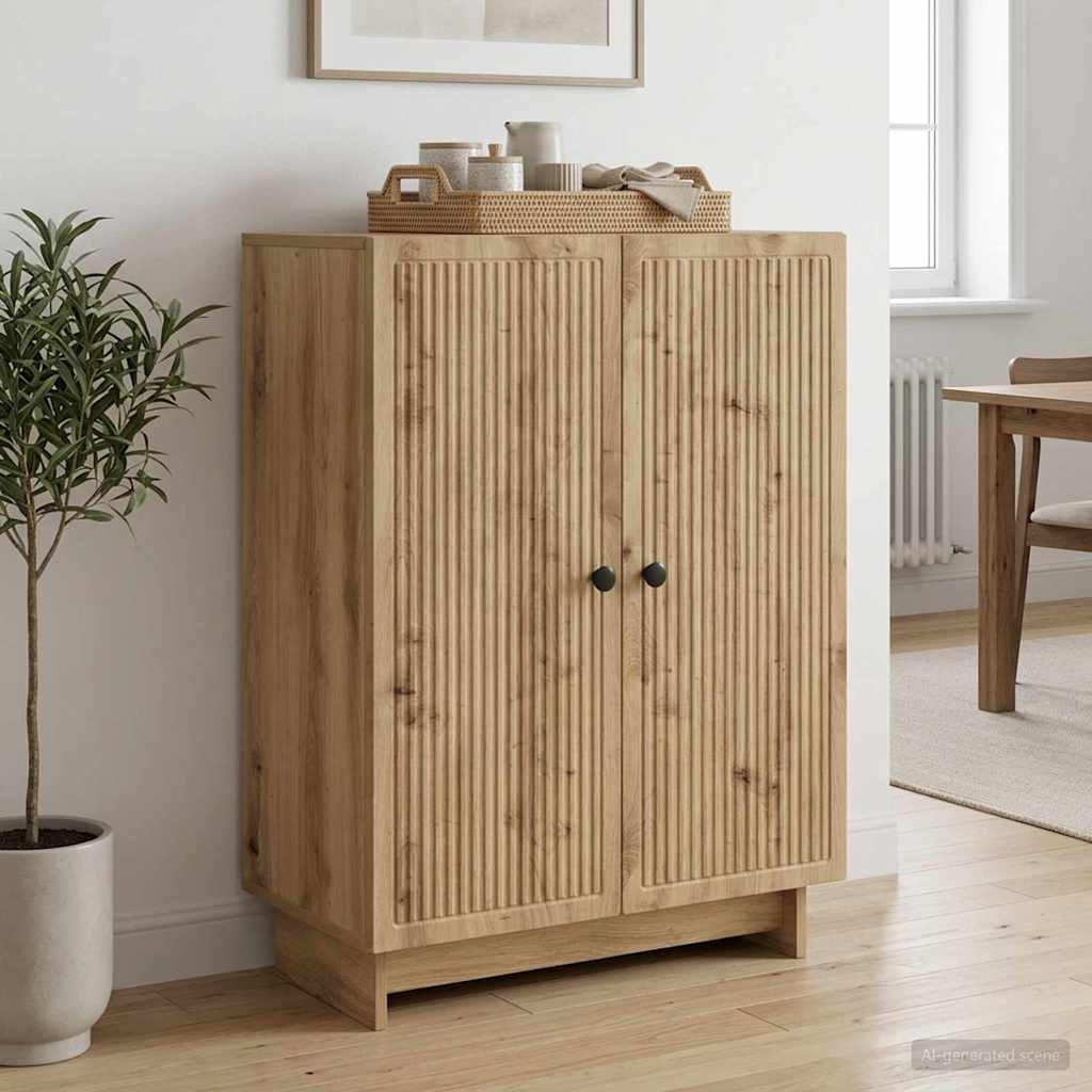 vidaXL Πλαϊνό γραφείο Artisan Δρυς 66 x 34,5 x 90 εκ