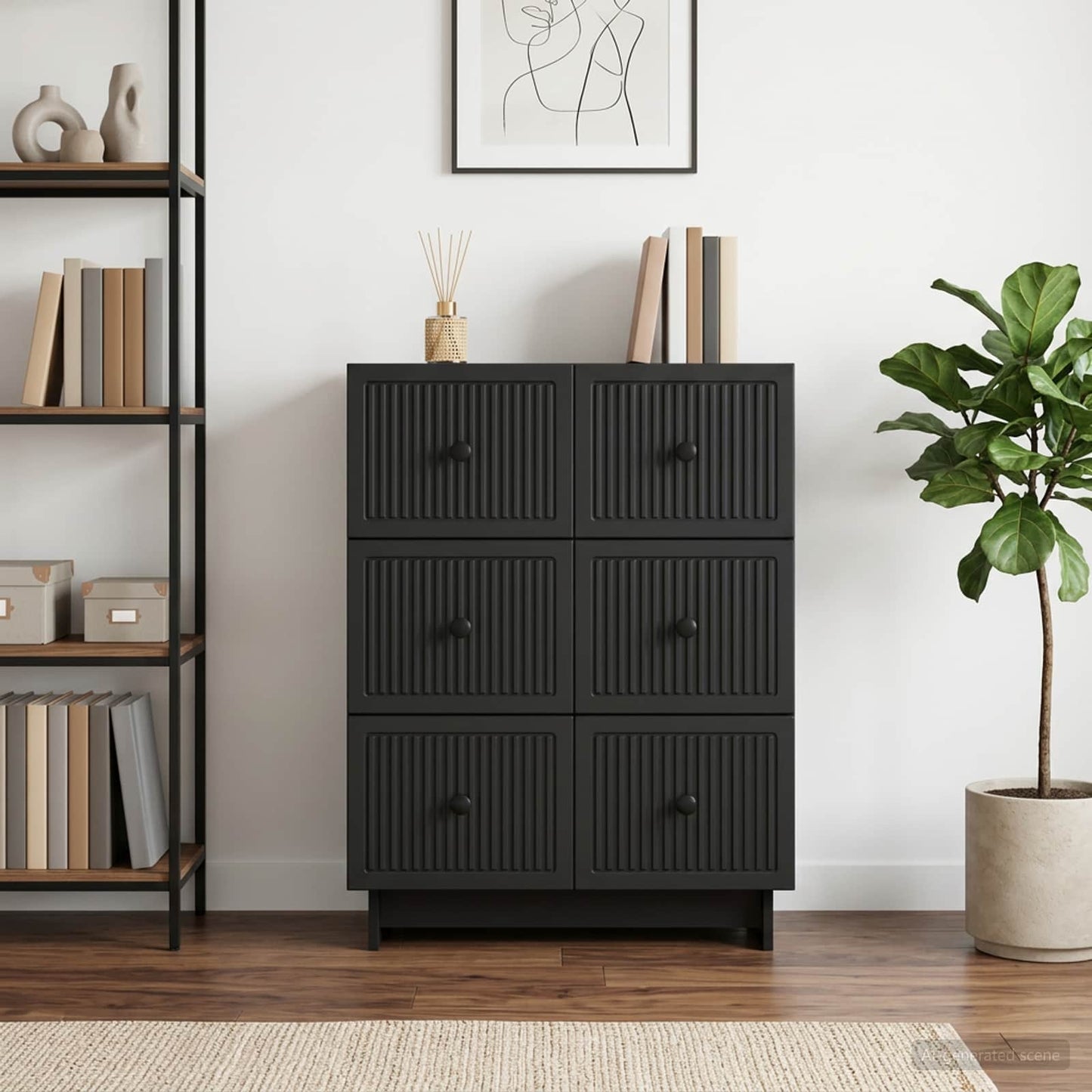 vidaXL Ντουλάπι με Συρτάρια 66 x 34,5 x 90 εκ Επεξεργασμένο Ξύλο Μαύρο