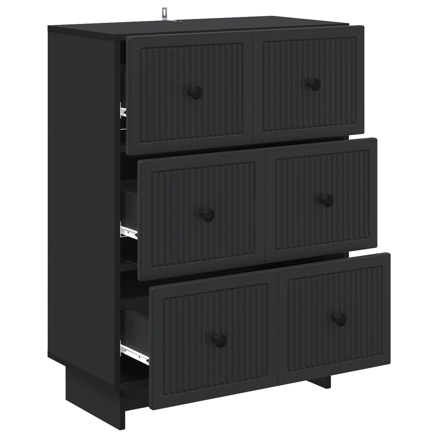 vidaXL Ντουλάπι με Συρτάρια 66 x 34,5 x 90 εκ Επεξεργασμένο Ξύλο Μαύρο