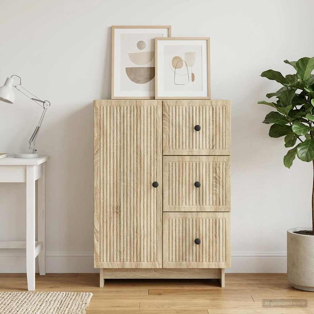 vidaXL Πλαϊνό γραφείο Sonoma Δρυς 66 x 34,5 x 90 εκ Επεξεργασμένο Ξύλο