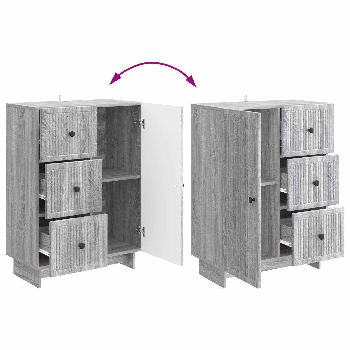 vidaXL Πλαϊνό γραφείο Γκρι Sonoma 66 x 34,5 x 90 εκ Επεξεργασμένο Ξύλο