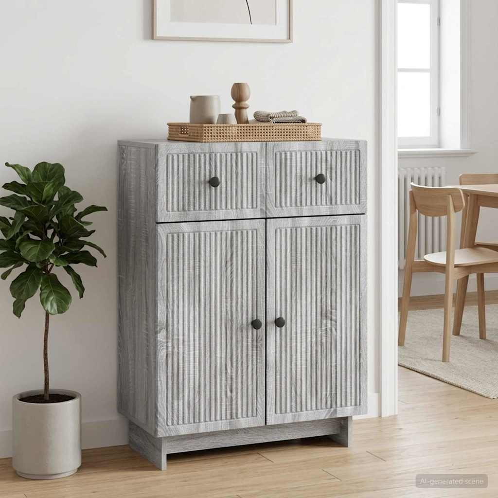 vidaXL Πλαϊνό γραφείο Γκρι Sonoma 66 x 34,5 x 90 εκ Επεξεργασμένο Ξύλο