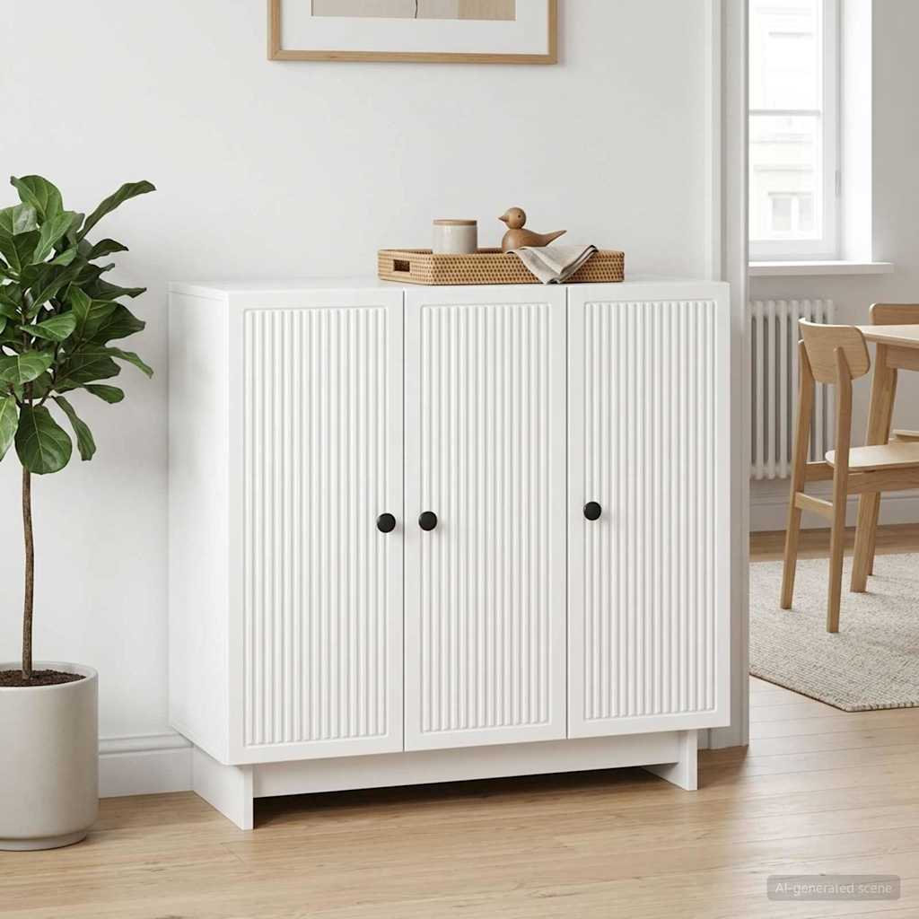vidaXL Πλαϊνό γραφείο Γυαλιστερό Λευκό 89 x 34,5 x 80 εκ