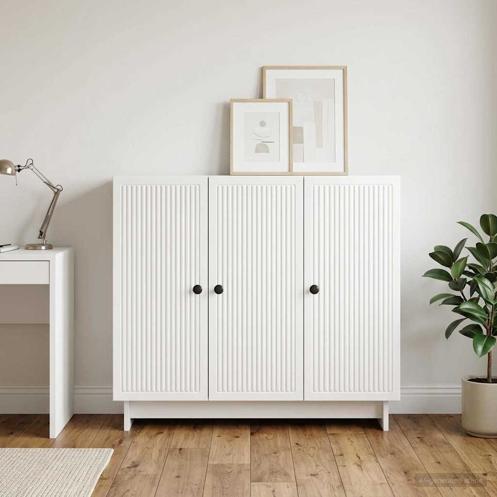 vidaXL Πλαϊνό γραφείο Γυαλιστερό Λευκό 89 x 34,5 x 80 εκ