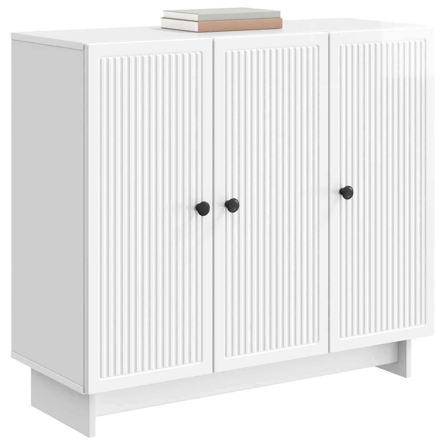 vidaXL Πλαϊνό γραφείο Γυαλιστερό Λευκό 89 x 34,5 x 80 εκ